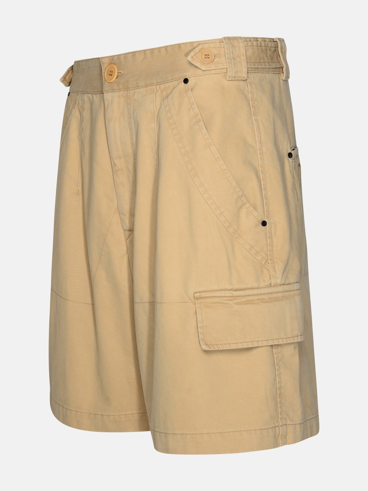 'LISETTE' BEIGE COTTON SHORTS - 2