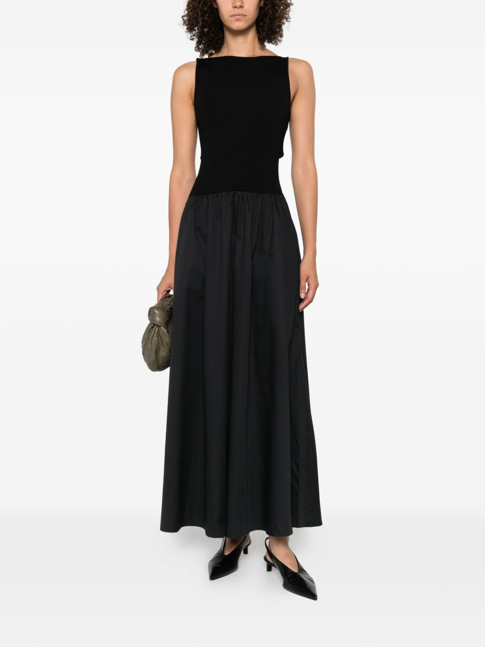 panelled ribbed maxi dress - 2