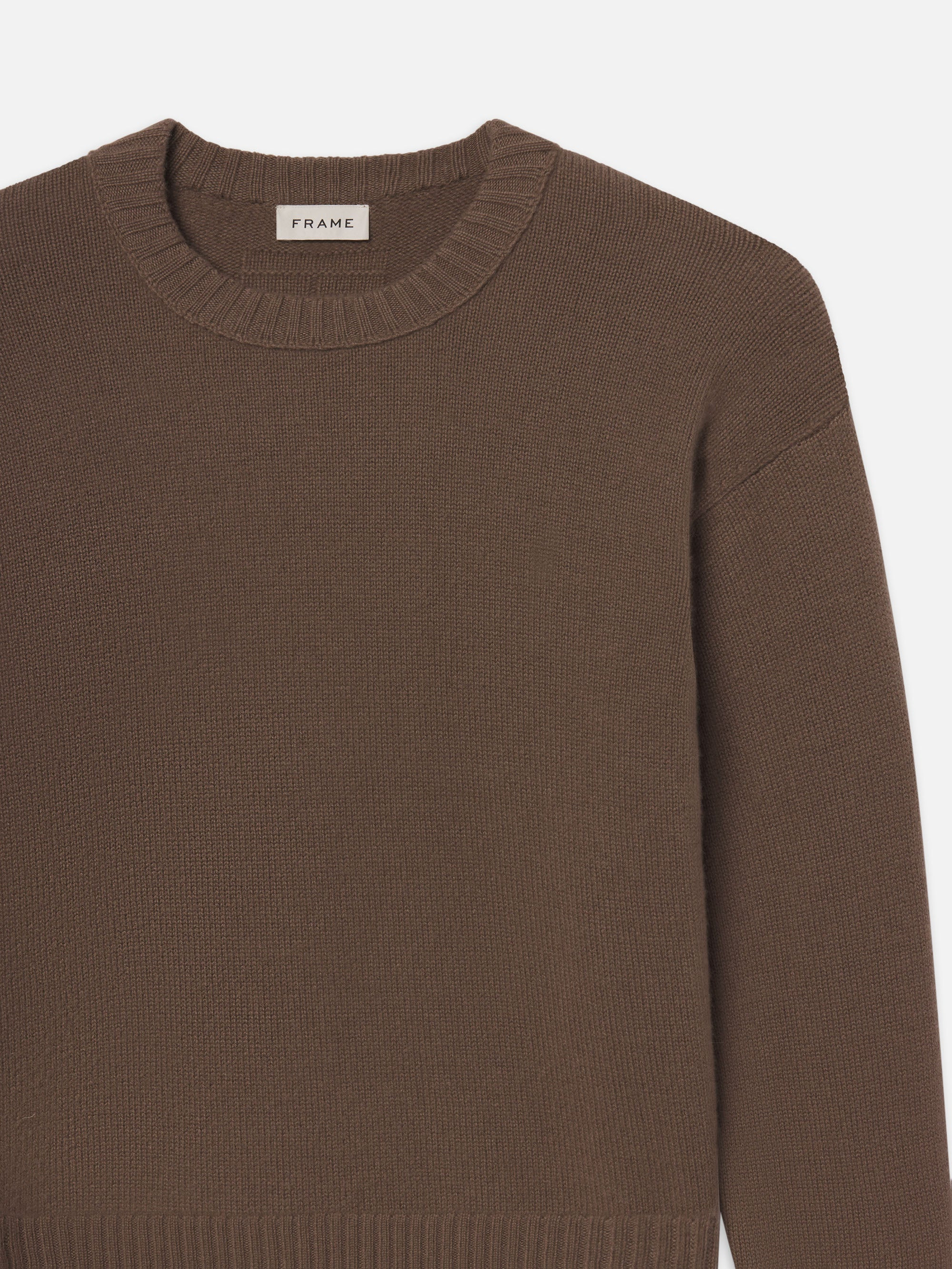 Cashmere Crewneck Sweater in Latte Brown - 2
