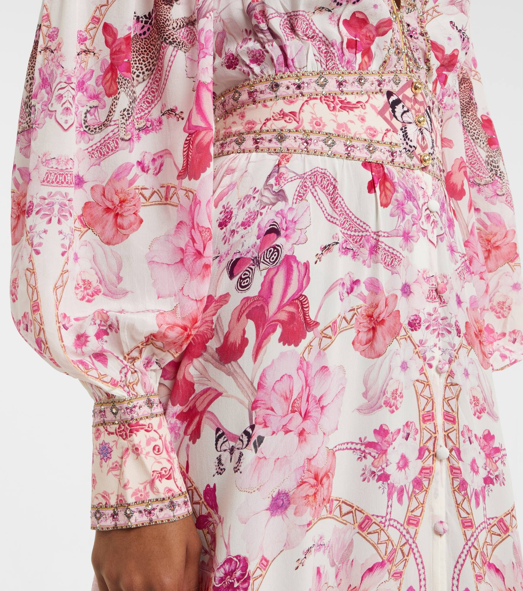 Embellished floral silk maxi dress - 5