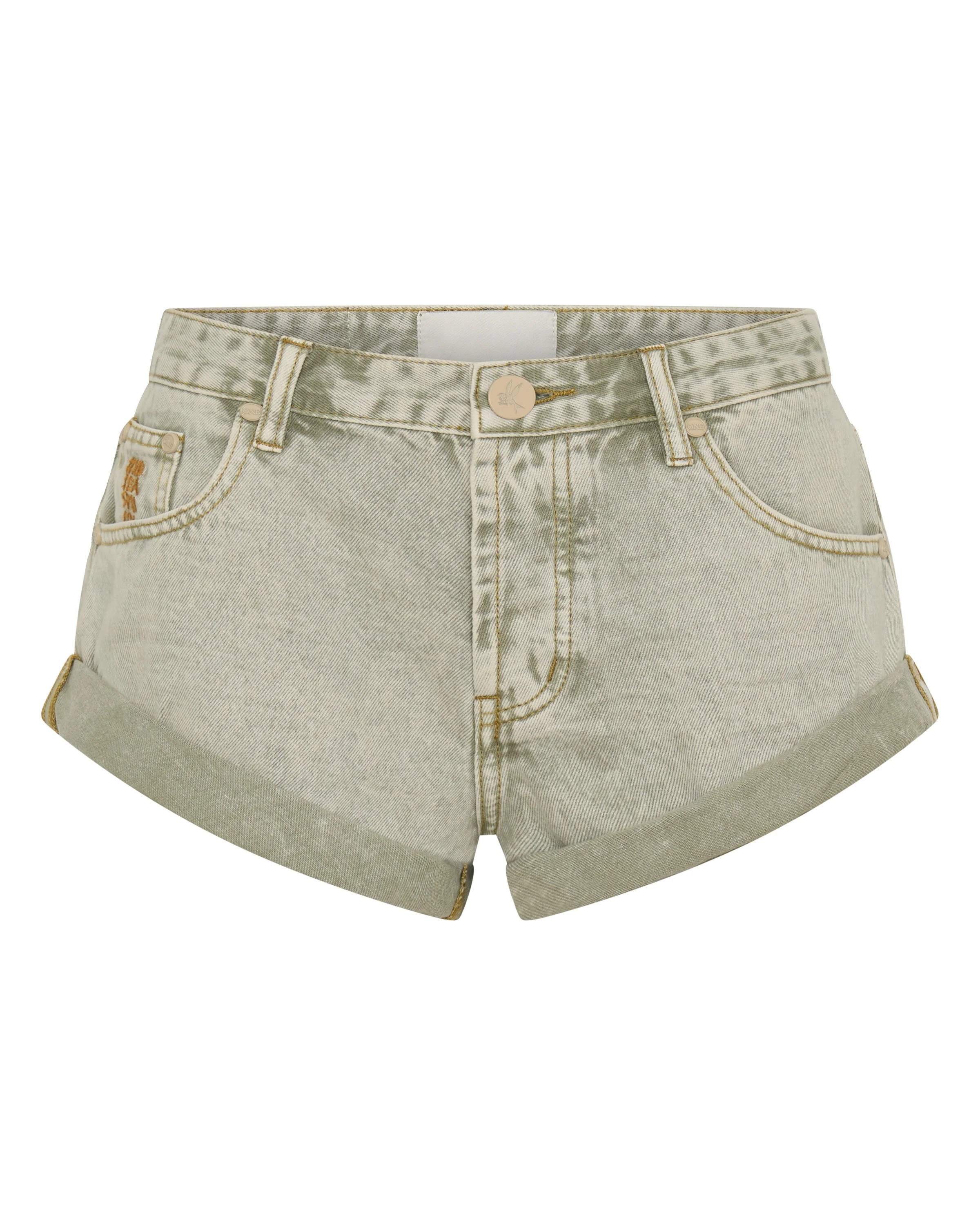 Bandits Low Waist Denim Shorts - Antique Khaki - 1