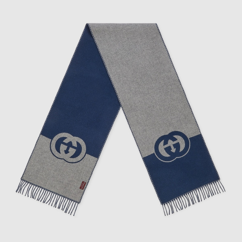 GUCCI Wool cashmere scarf with Interlocking G outlook