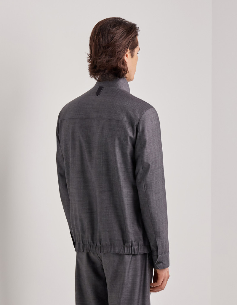 CARAMEL MIXED-MATERIAL ULTRALIGHT SUEDE BOMBER JACKET WITH KNIT INSERTS 18