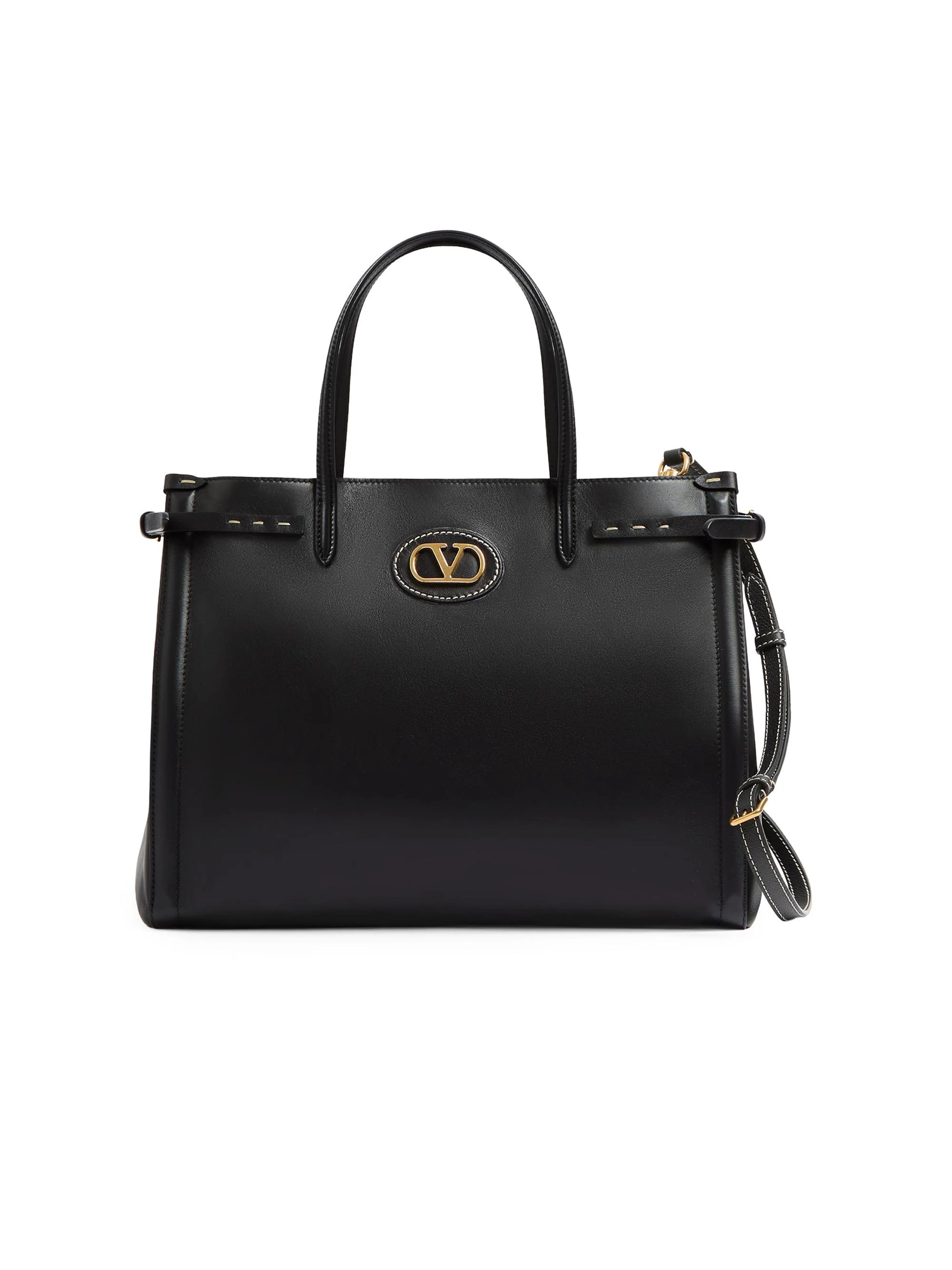 Men's Antibes Leather Shopping Bag - Black - 1