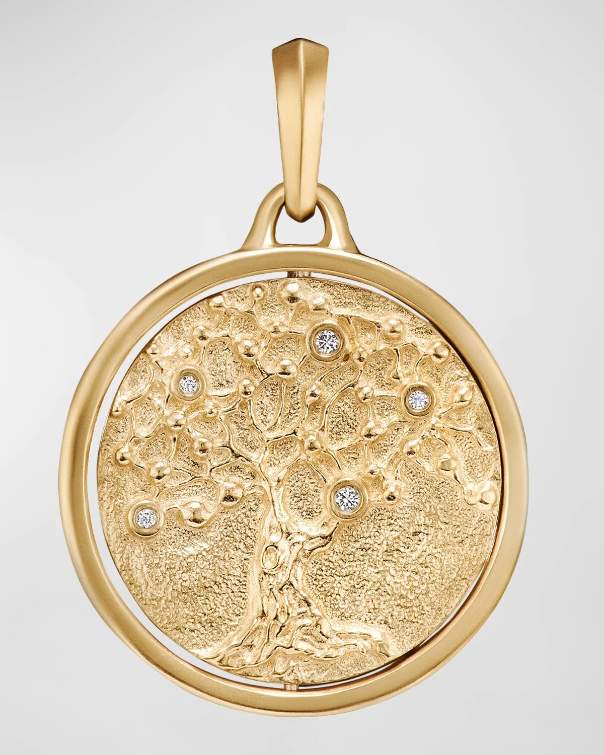 Men's Duality Pendant with Diamonds in 18K Gold, 30mm - 1
