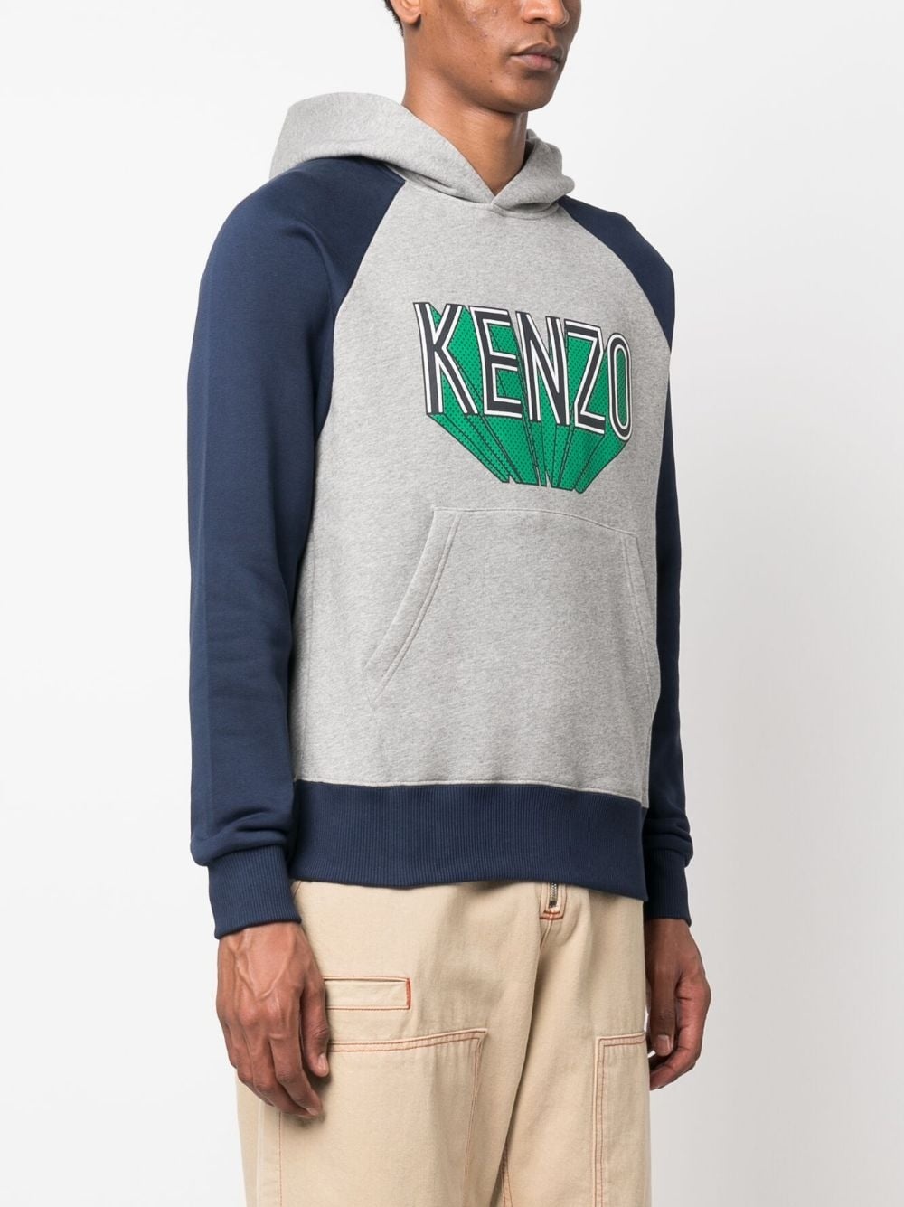 logo-print cotton jersey hoodie - 3