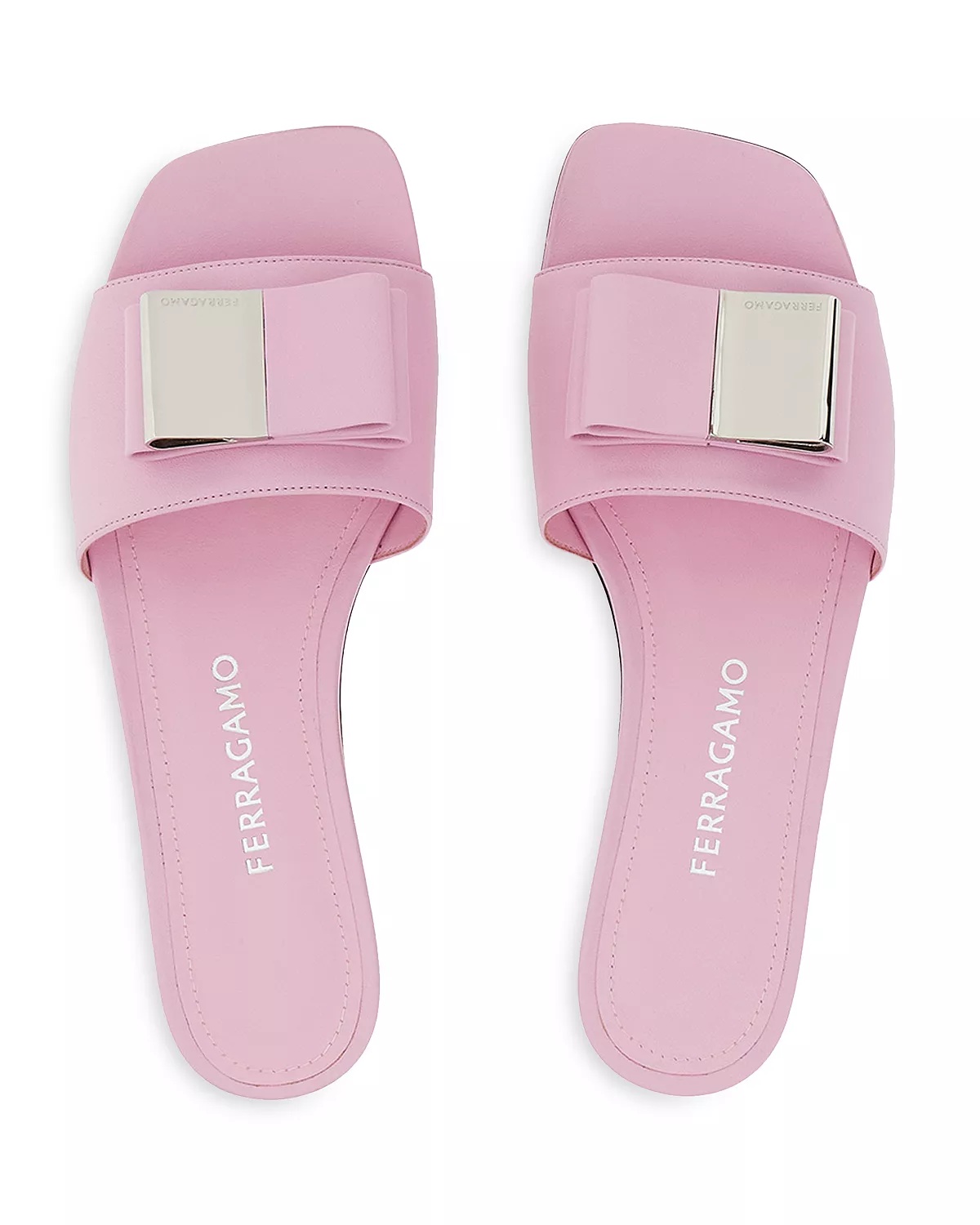 FERRAGAMO Women's Lyana Leather Slide Sandals