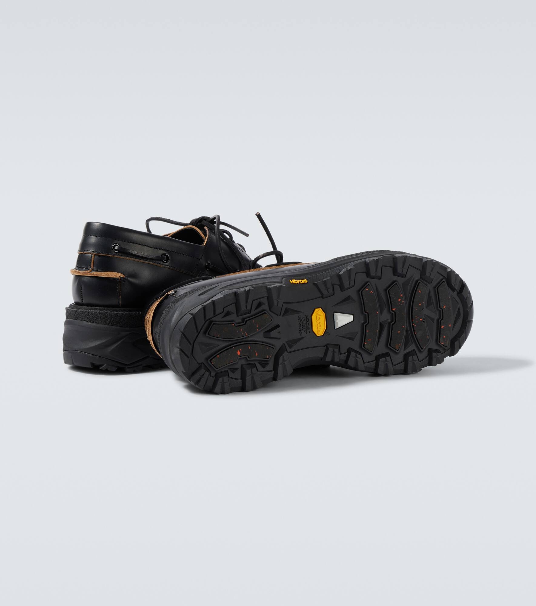 Leather platform boat shoes - 7