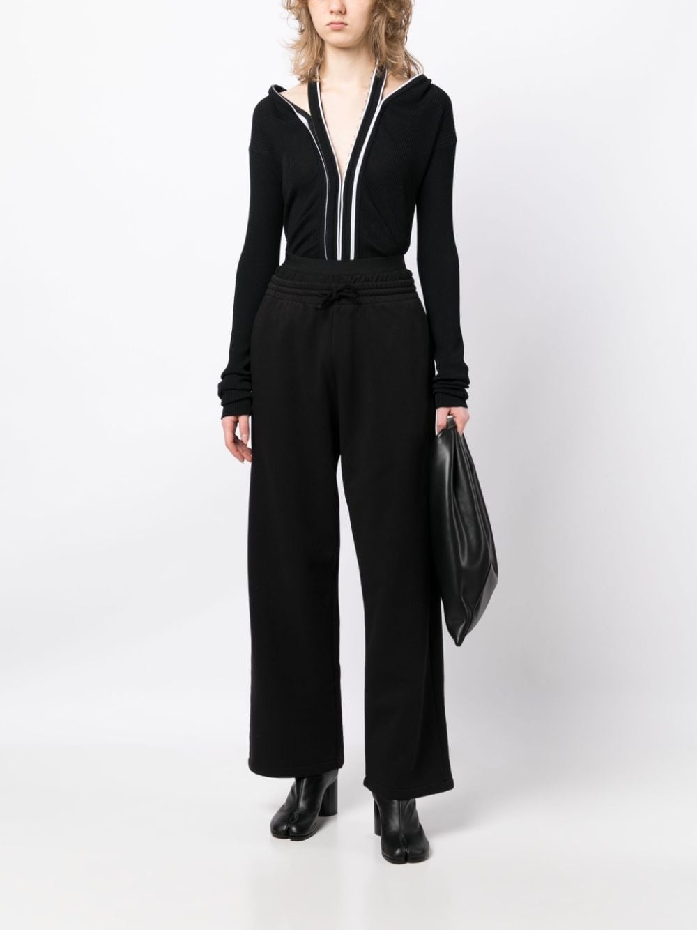 elastic-waist wide-leg track pants - 4