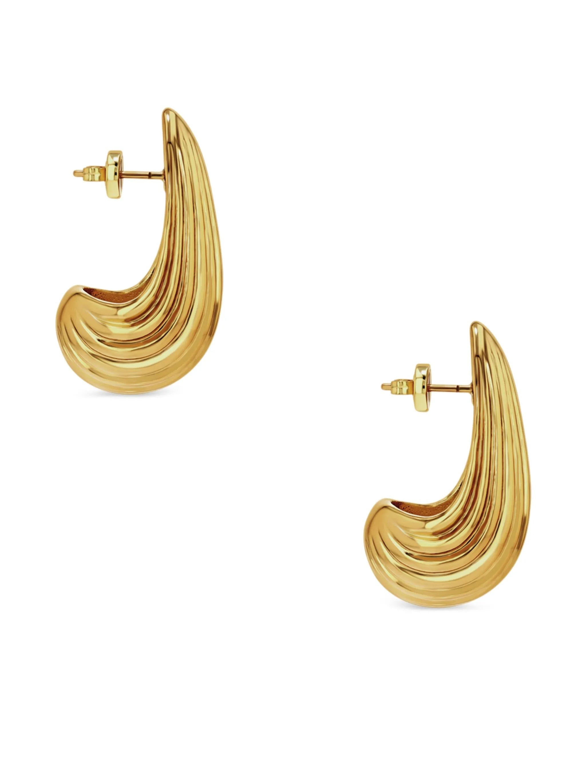 Ribbed Drop Earrings - 3