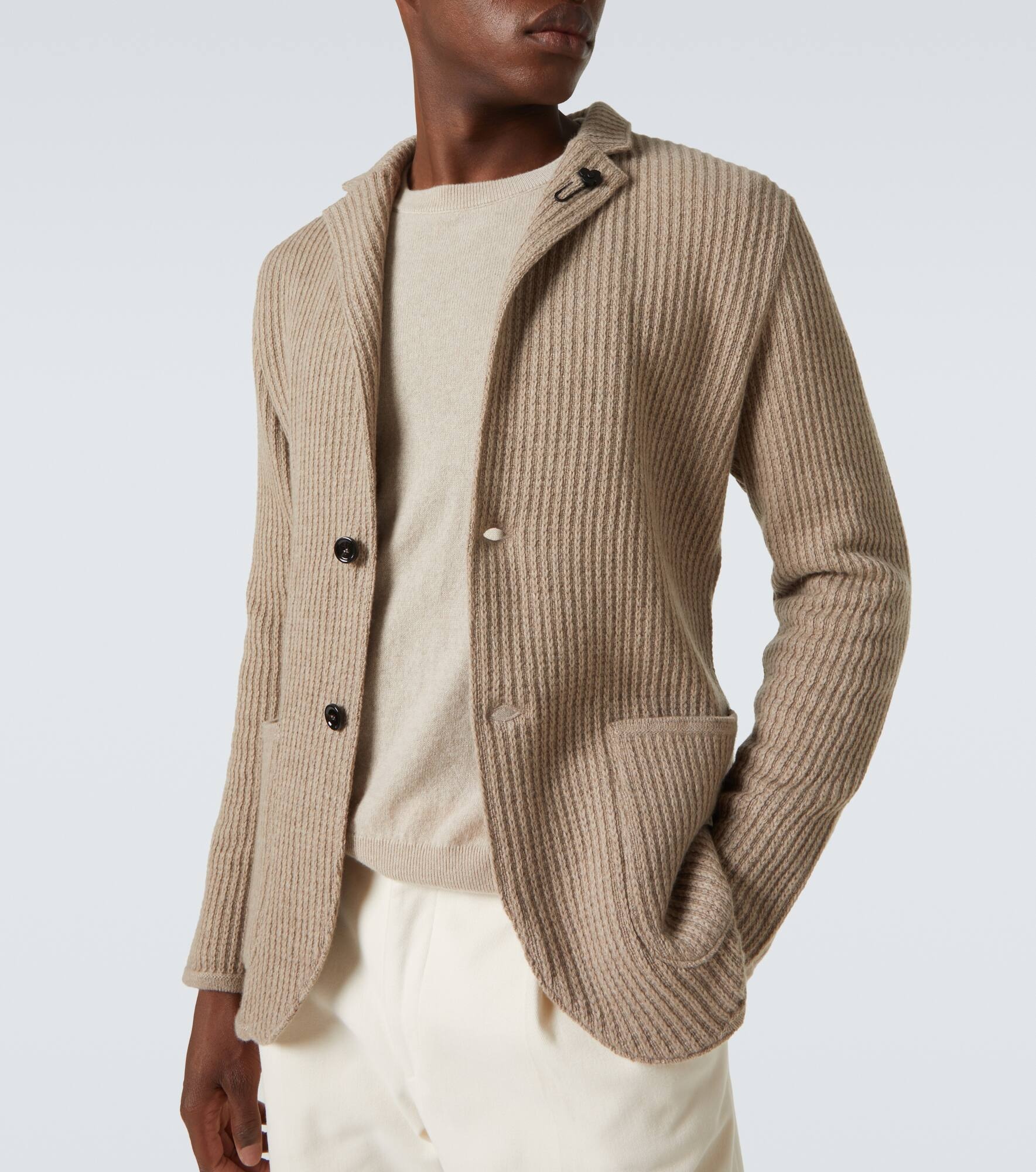 Knitted cashmere blazer - 5