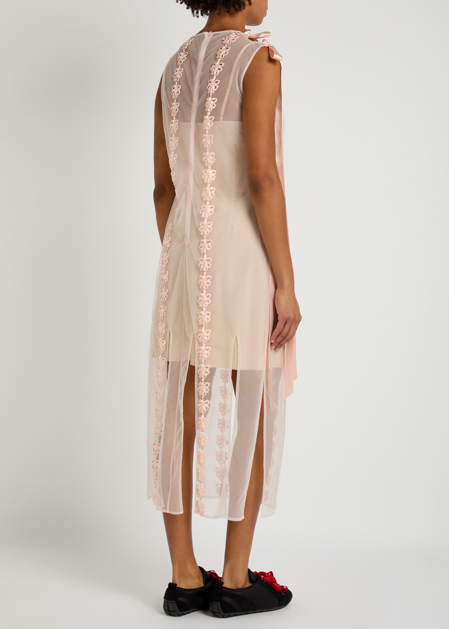Simone Rocha Appliquéd Sheer Tulle Midi Dress - 3