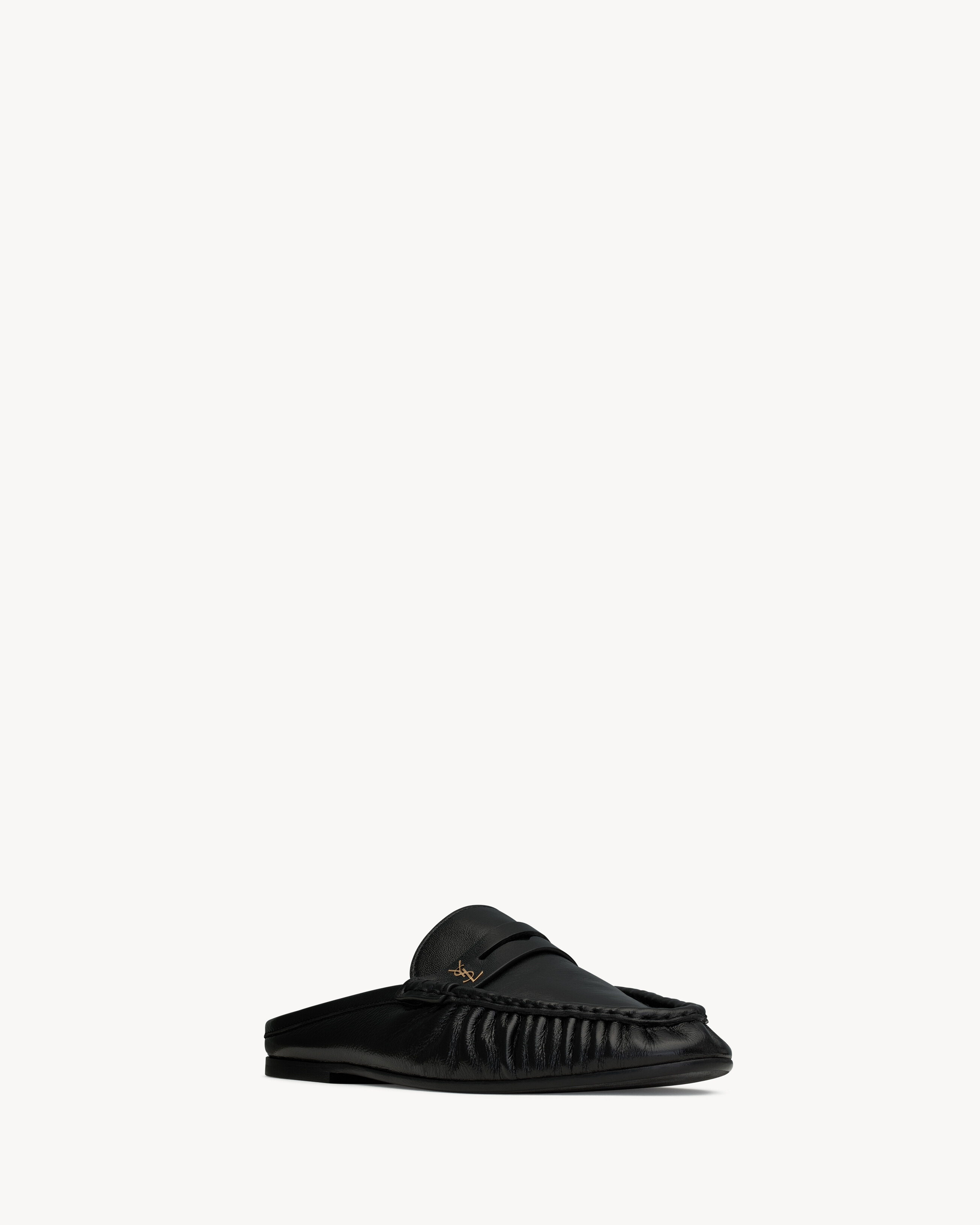 LE LOAFER MULES IN SHINY CREASED LEATHER - 2