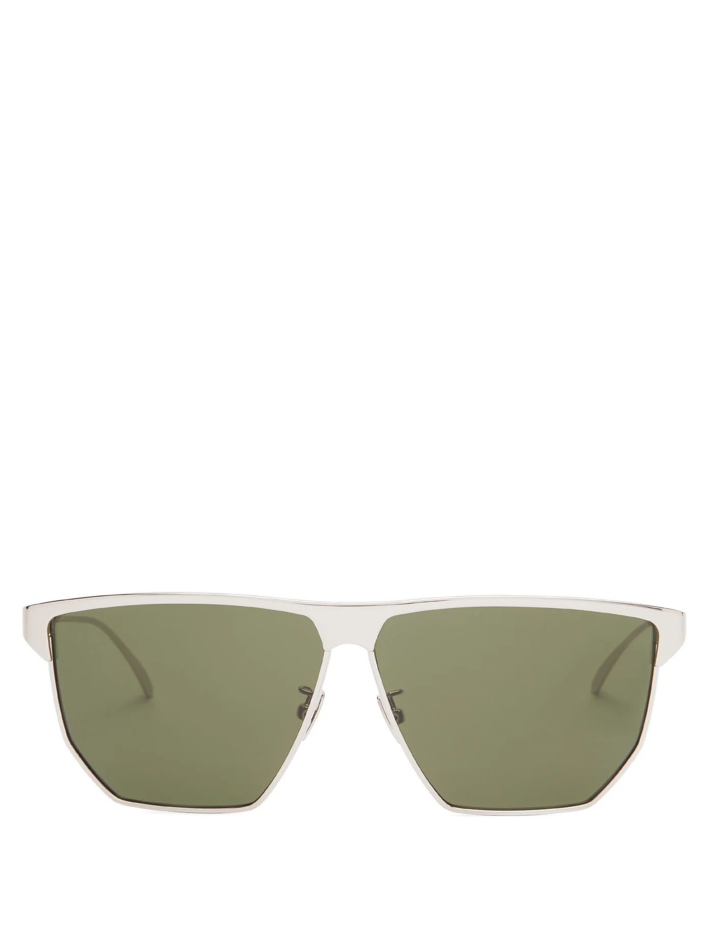 Flat-top aviator metal sunglasses - 1