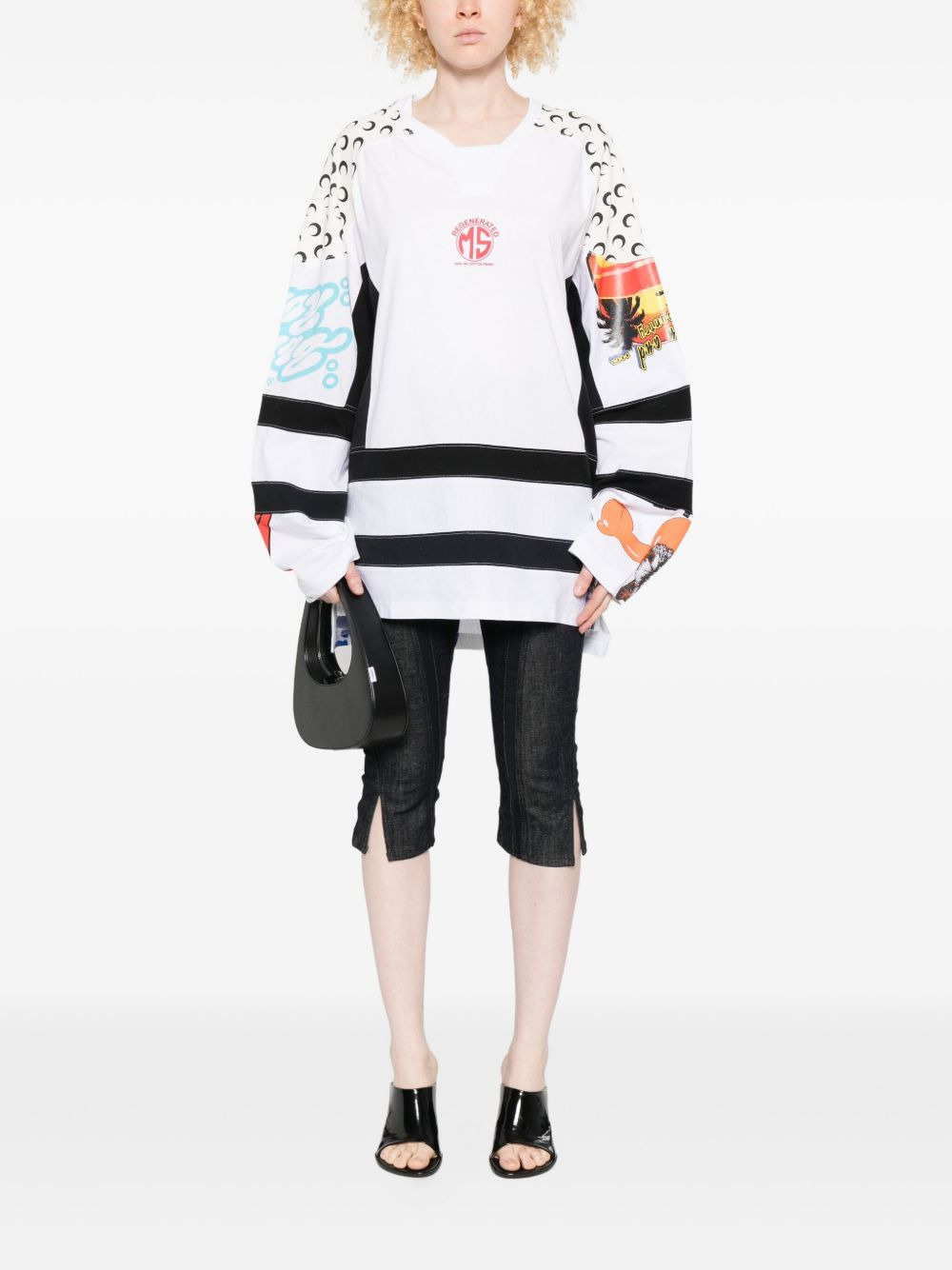 Regenerated graphic-print hockey jersey - 2