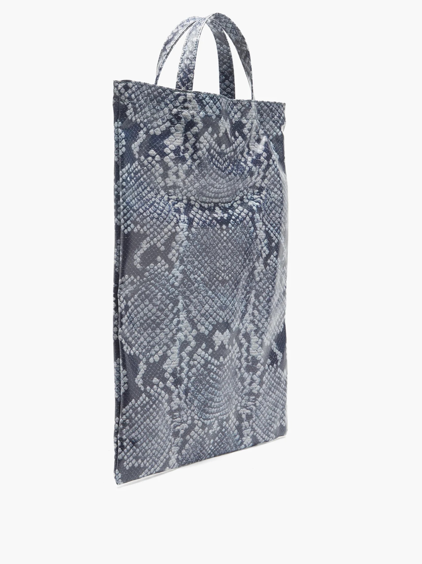 Medium snake-print cotton-canvas tote bag - 4