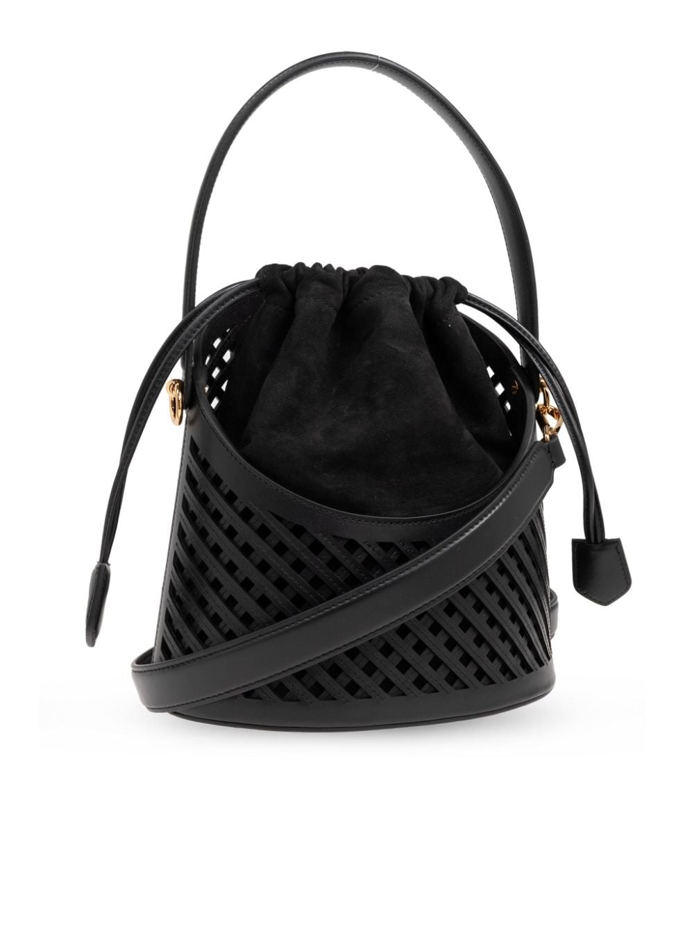 medium Saturno grid cut-out crossbody bag - 8