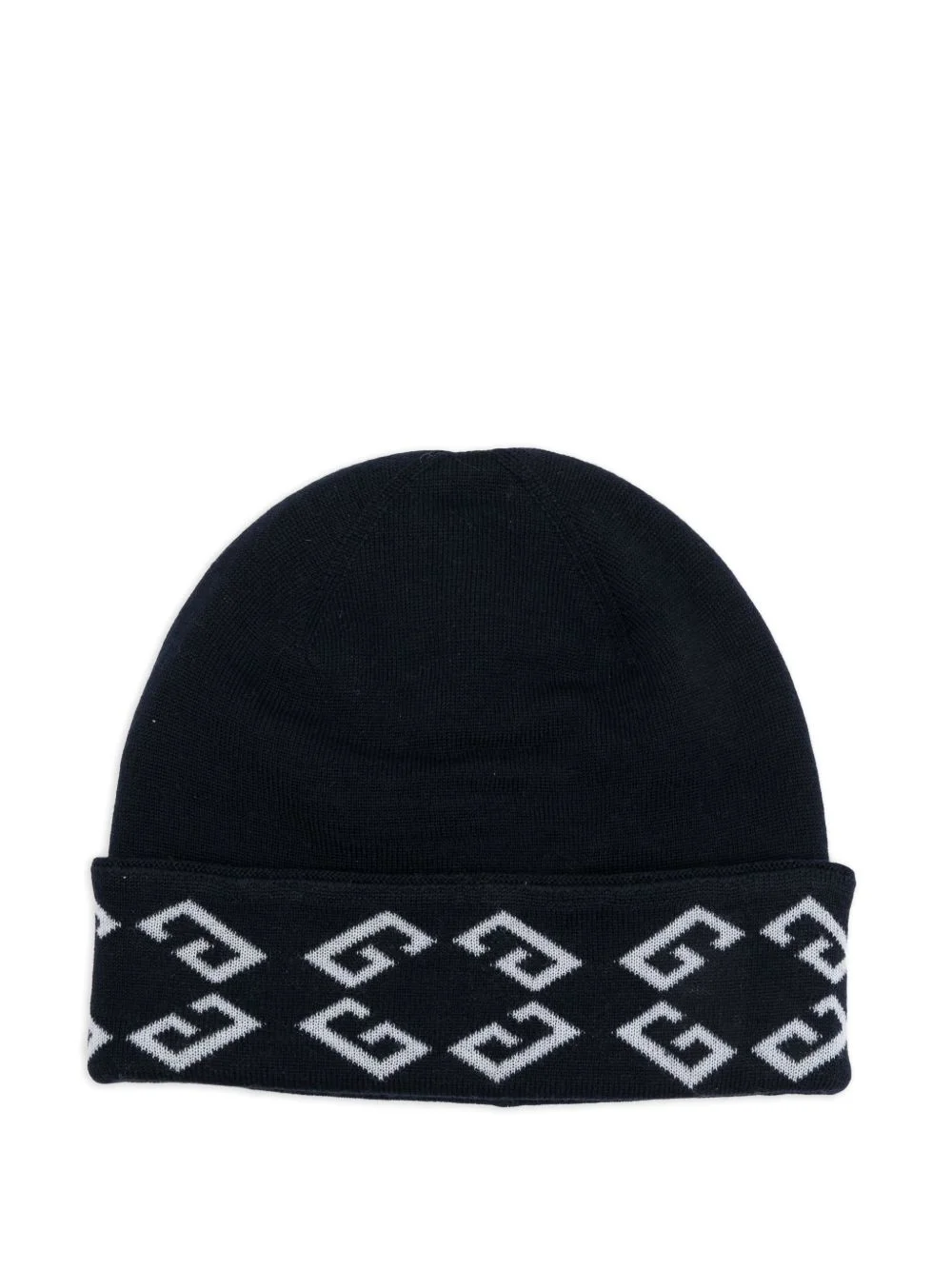 geometric-motif beanie hat - 1