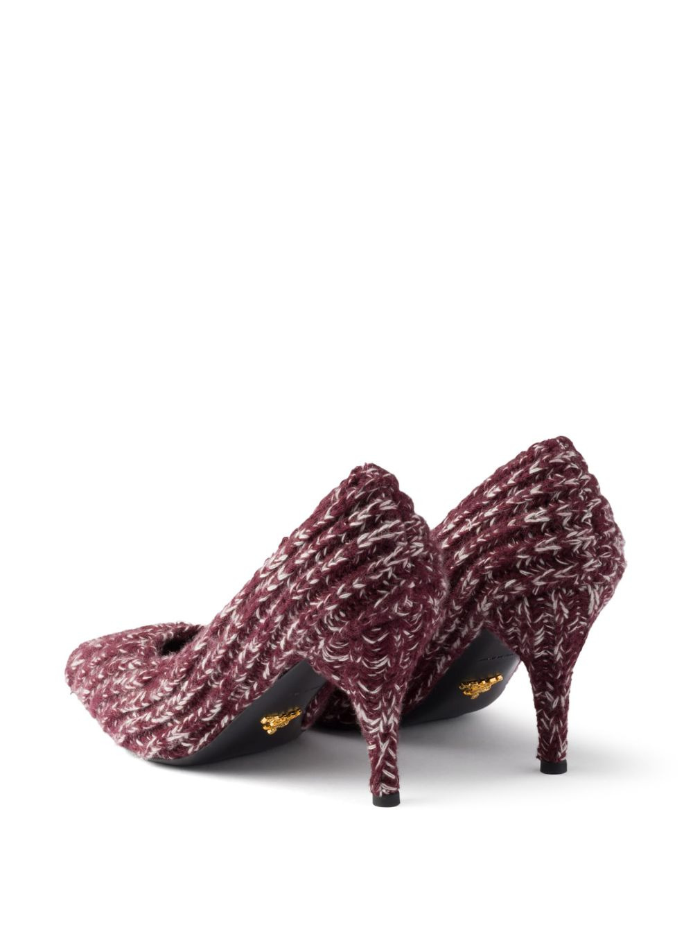 knitted pointed-toe pumps - 3