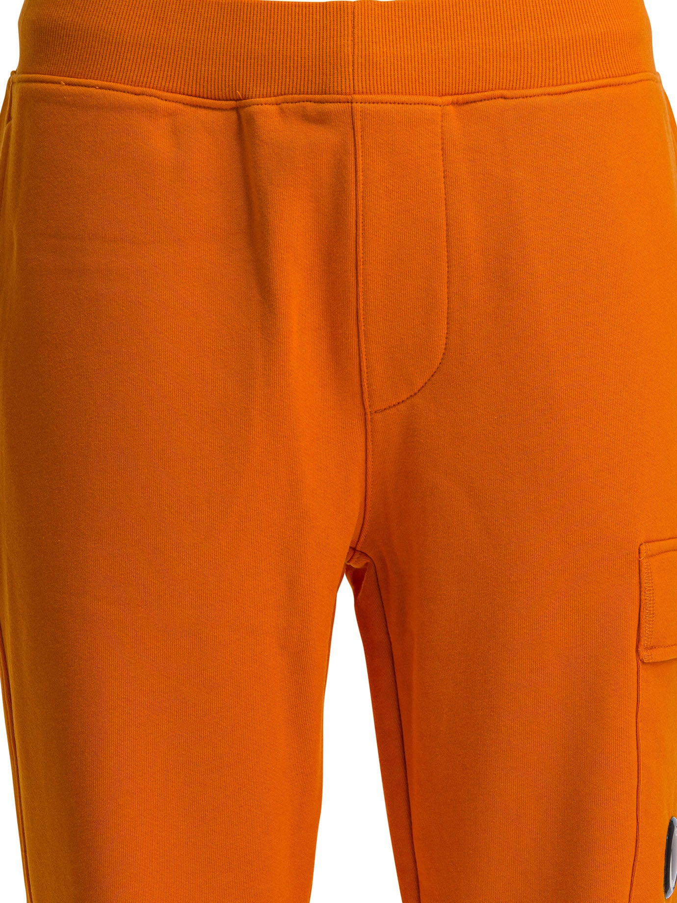 Diagonal Raised Fleece Sweatpants Trousers Orange - 3