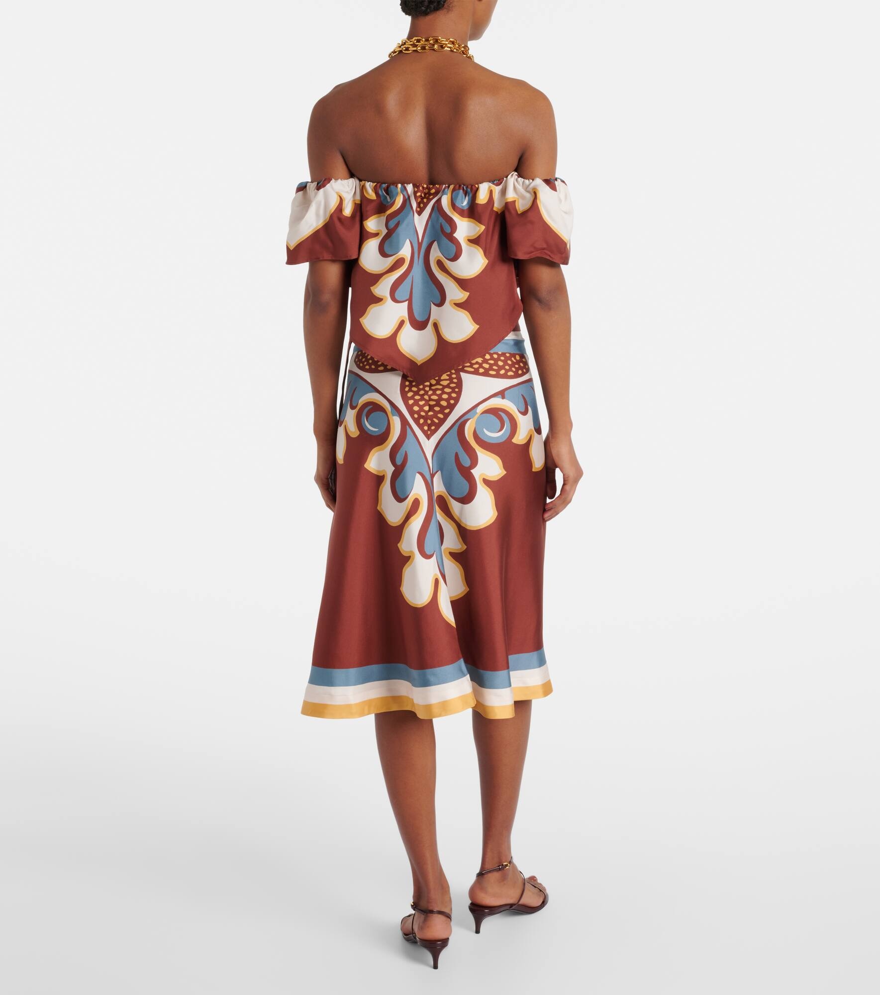 Sand Dollar off-shoulder silk top - 3