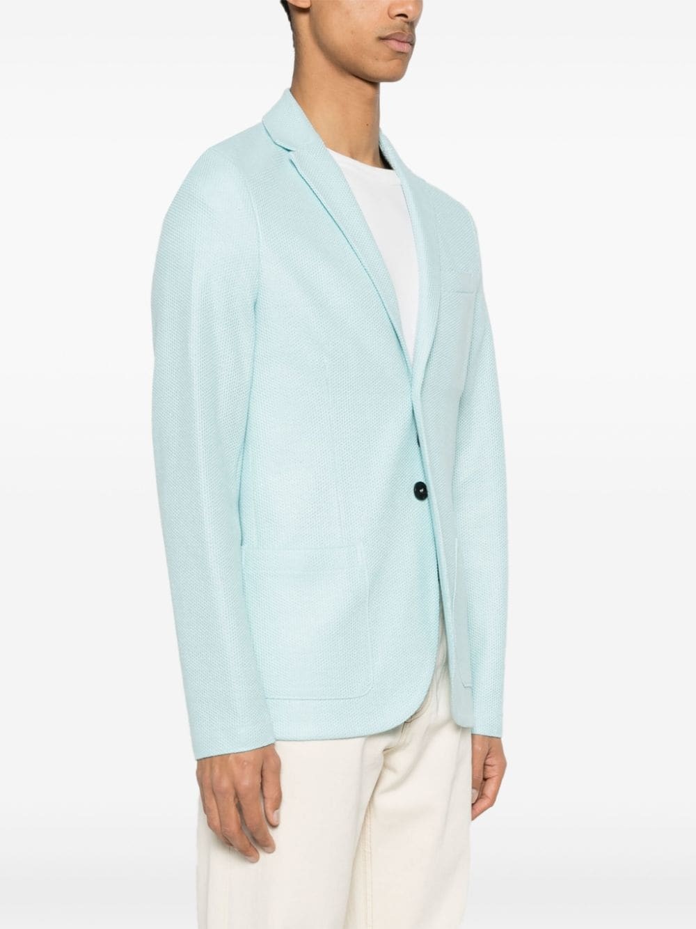 single-breasted honeycomb blazer - 3