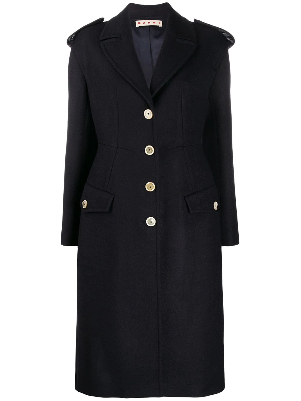 buttoned fitted coat - 1