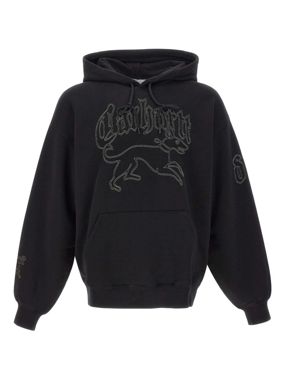 Hackwork graphic-embroidery hoodie - 1