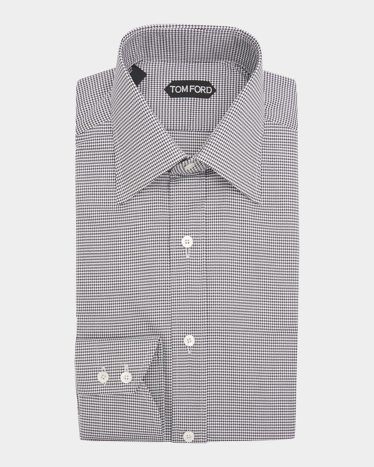 Men's Cotton Micro-Houndstooth Dress Shirt - 1