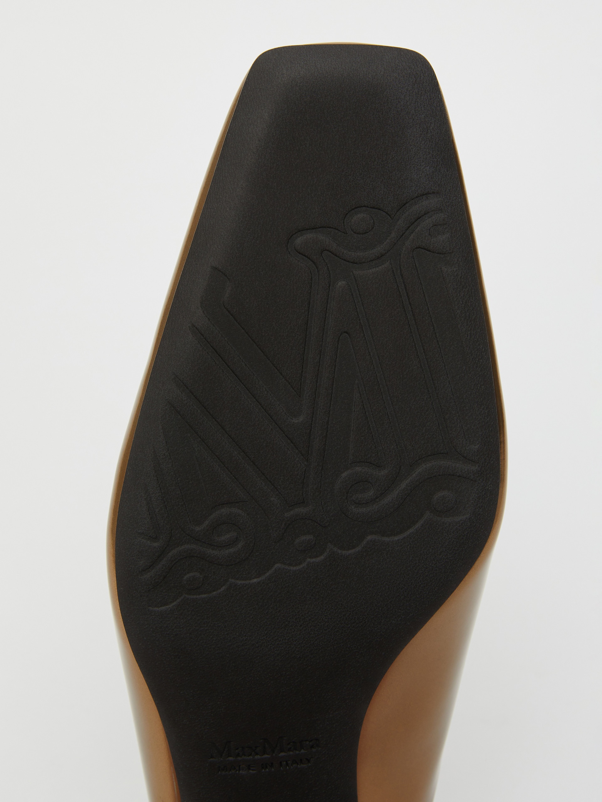 METALSLIDE Laminated leather mules - 5