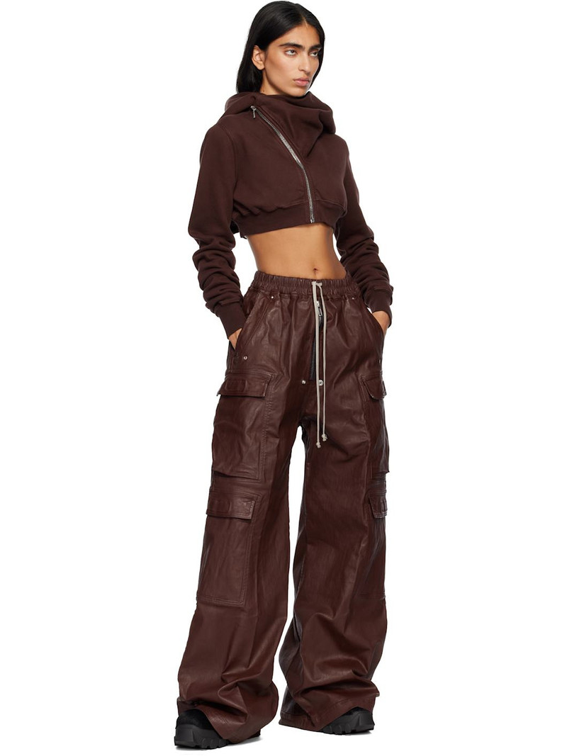 Rick Owens DRKSHDW Burgundy Concordians Micro Mountain Hoodie outlook