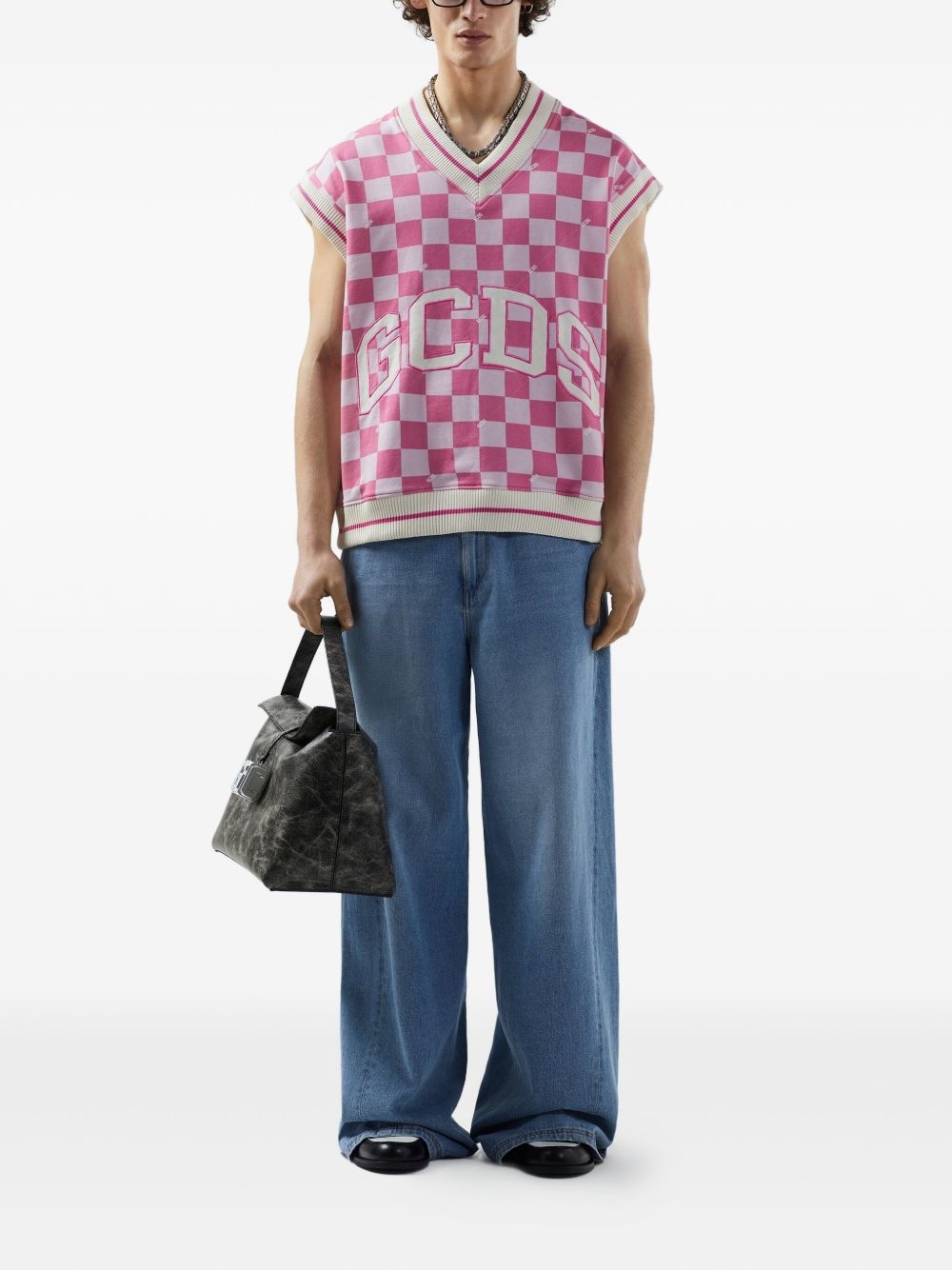 checked vest - 2