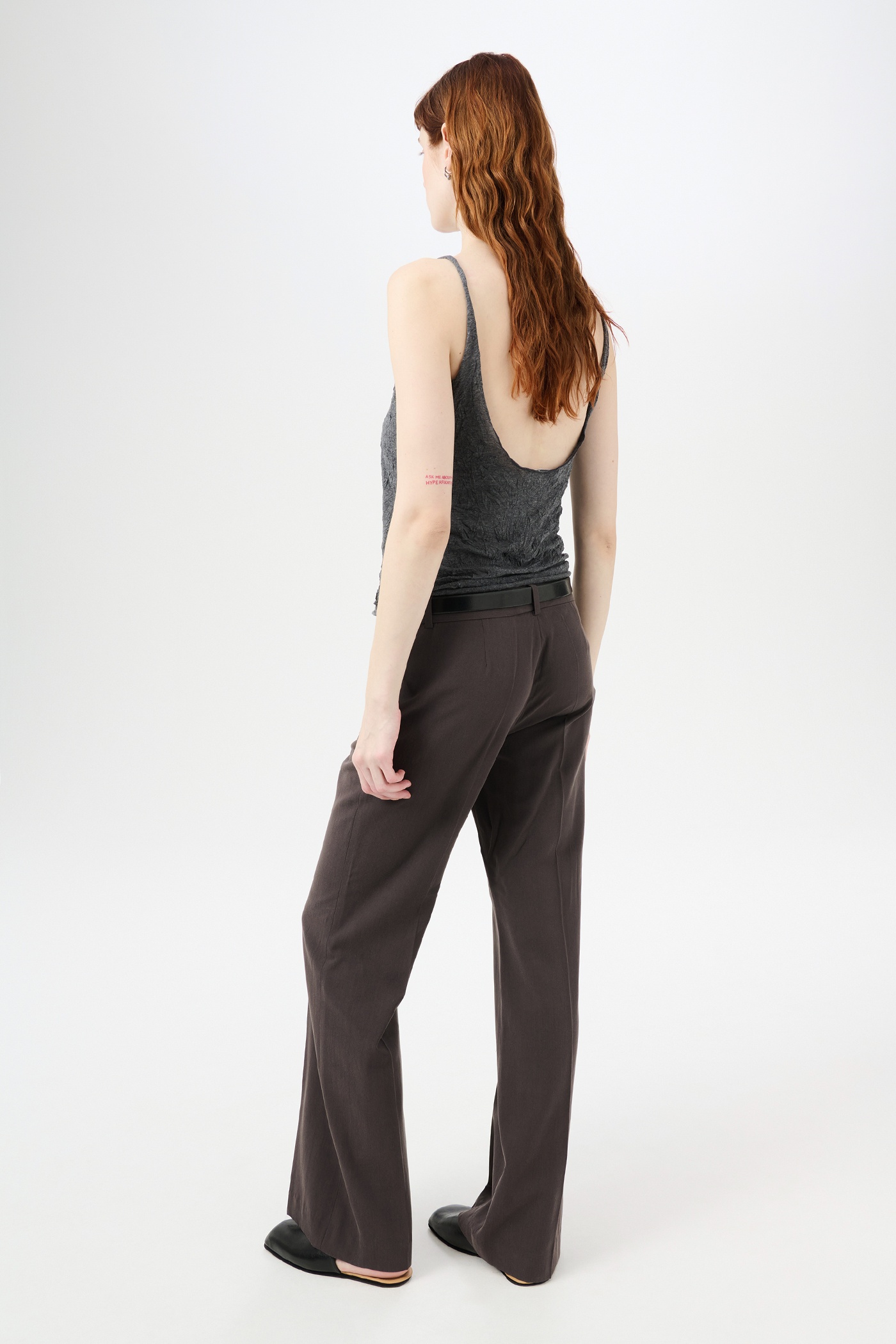 Hip Trouser Chocolate Plum Rustic Lyocell - 4