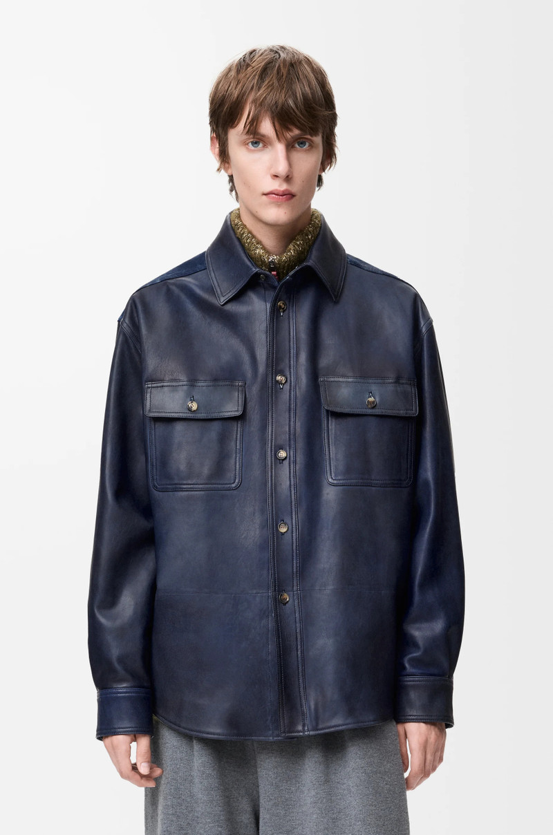Overshirt in nappa lambskin and cotton 3