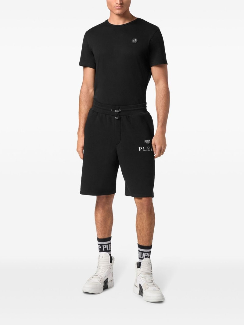 PHILIPP PLEIN logo-print cotton-blend shorts outlook