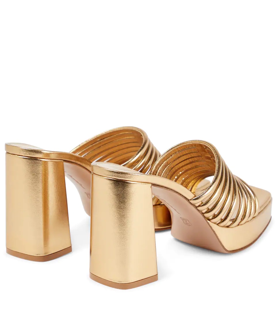 Lena metallic leather sandals - 3