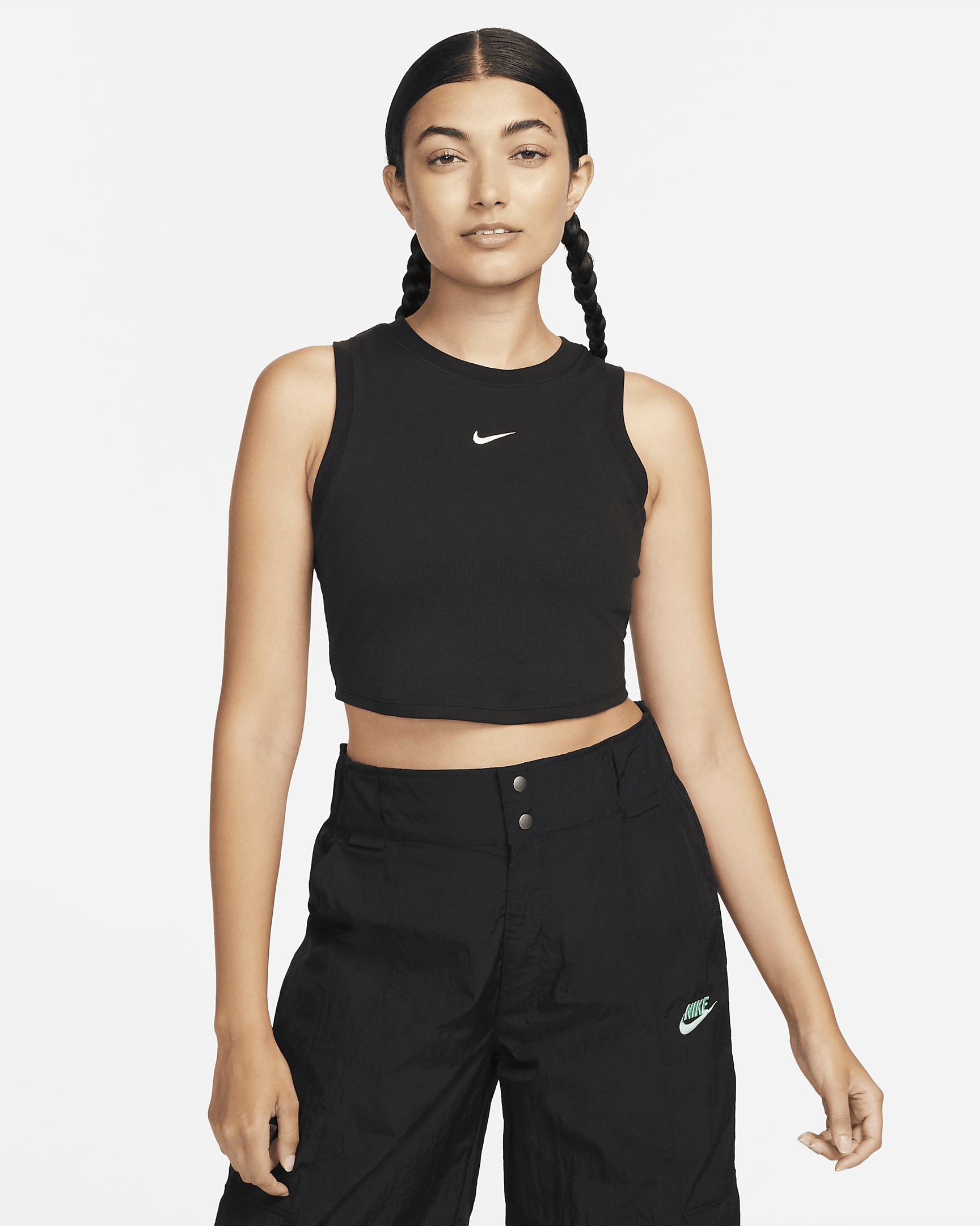 Women's Nike Sportswear Chill Knit Tight Cropped Mini-Rib Tank Top - 1