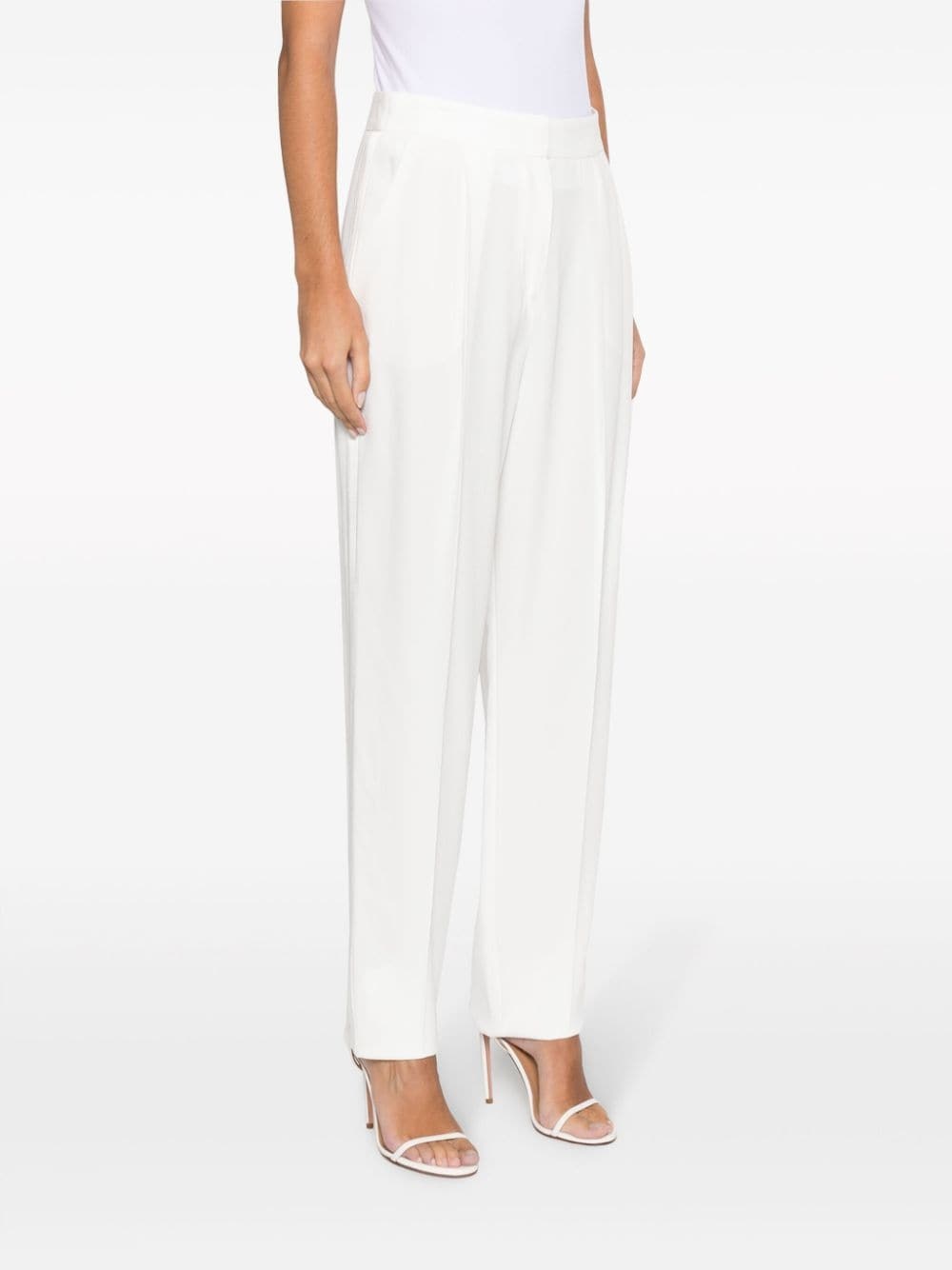 darted straight-leg trousers - 3