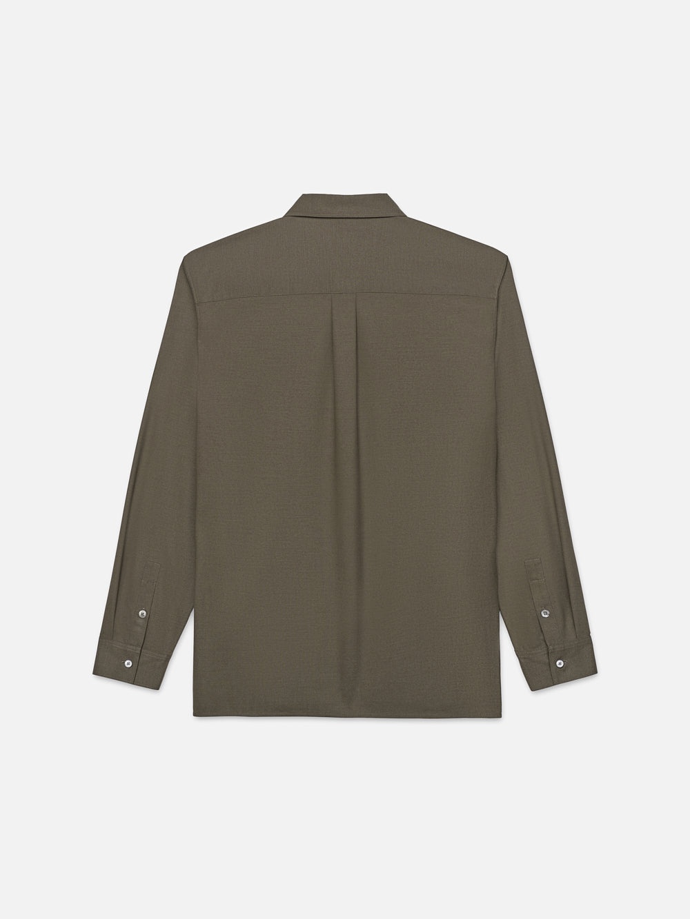 Brushed Flannel Shirt in Dark Olive - 4