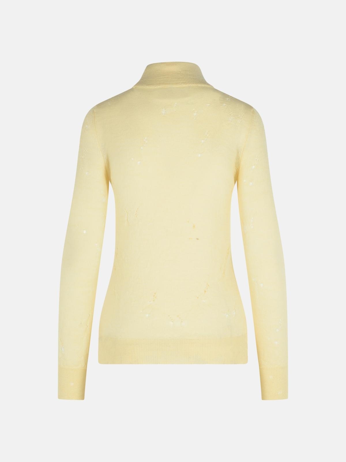 CREAM VIRGIN WOOL TURTLENECK SWEATER - 3