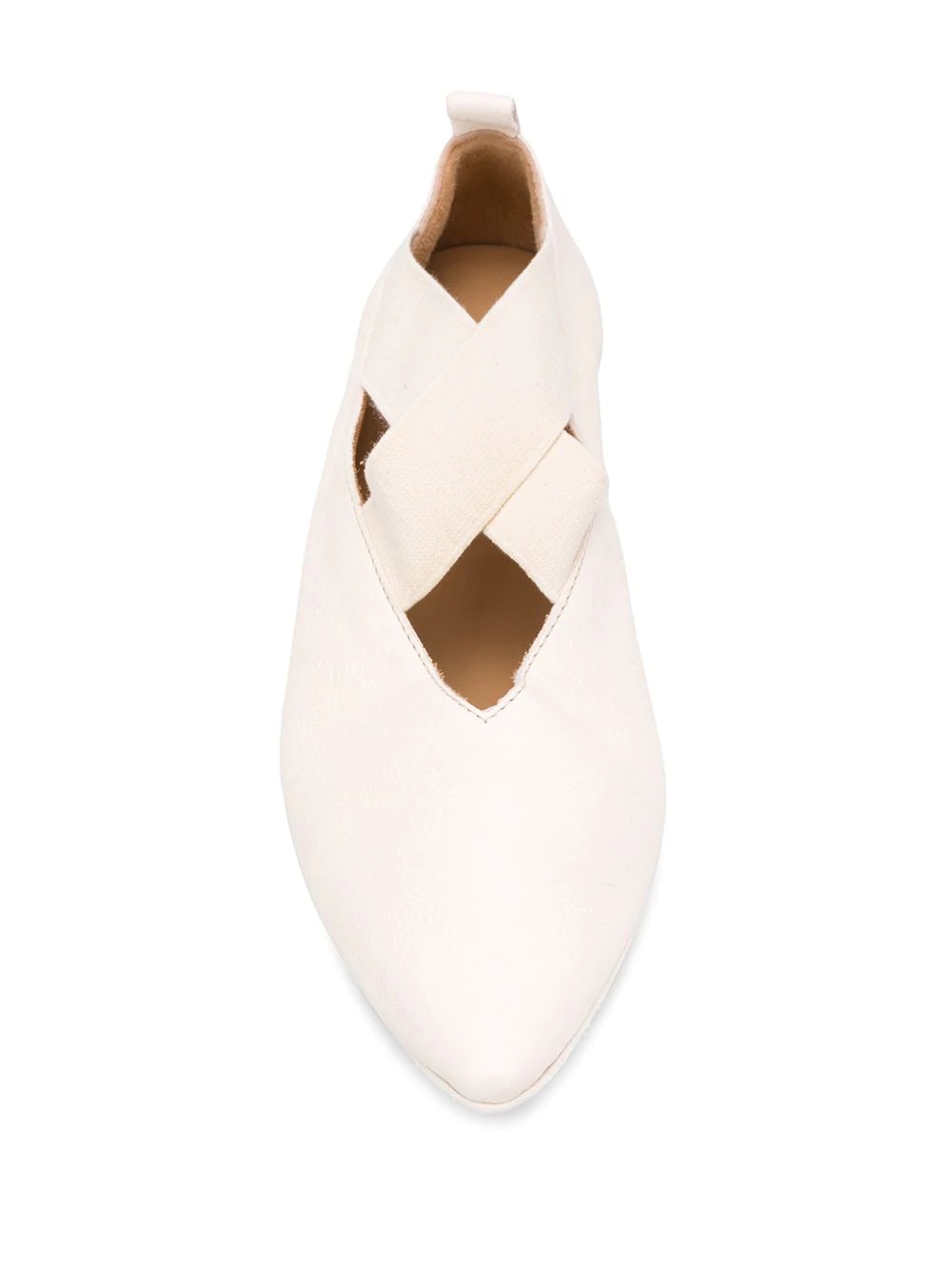 crisscross strap pointed toe ballerinas - 4