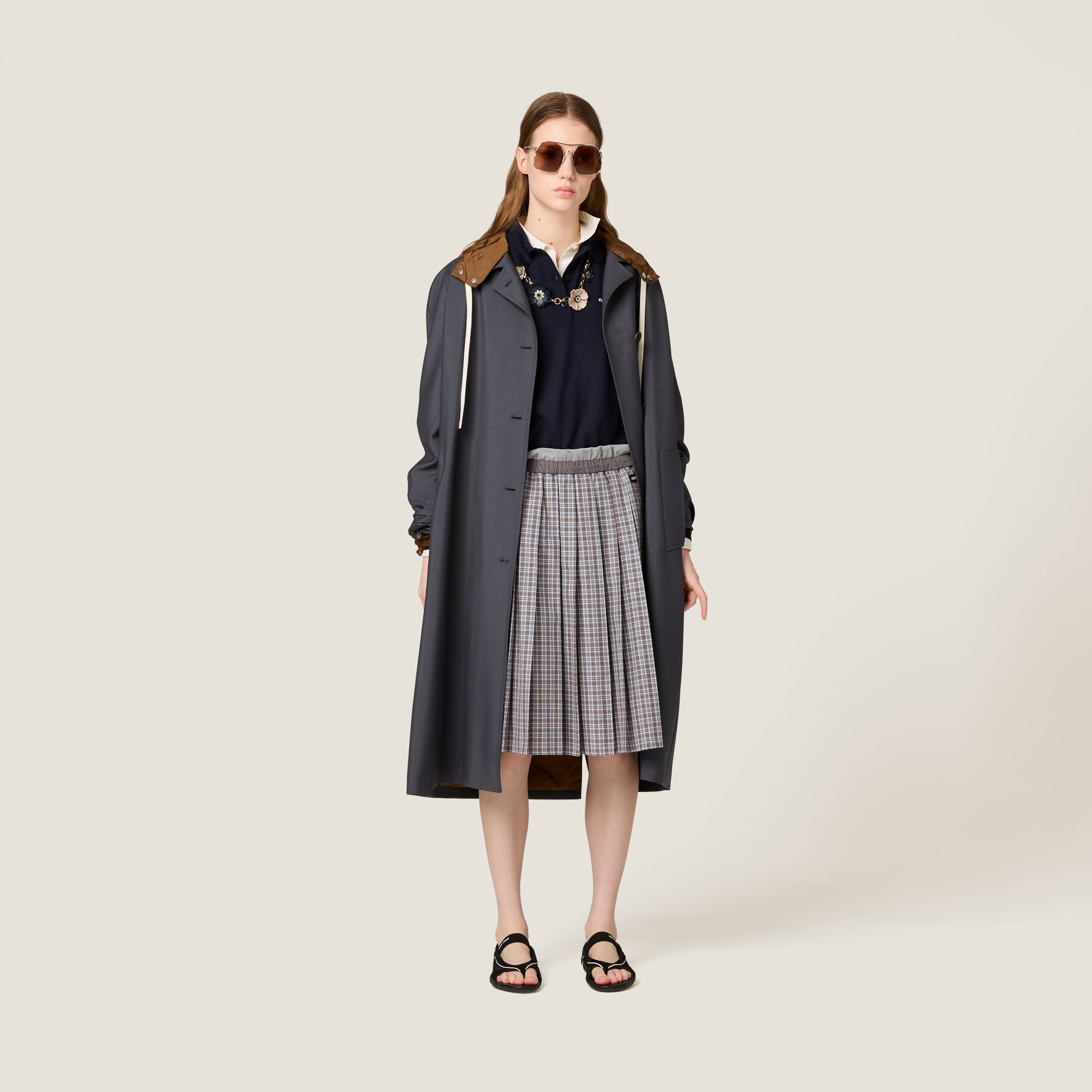 Pleated check skirt - 2