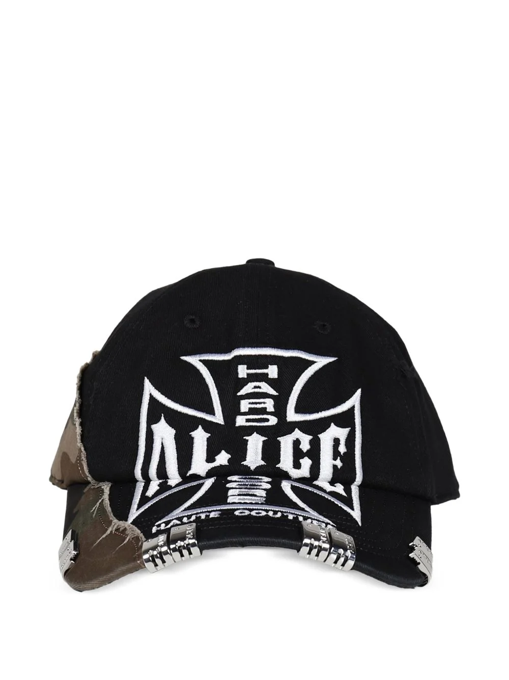 camo-print distressed cap - 1