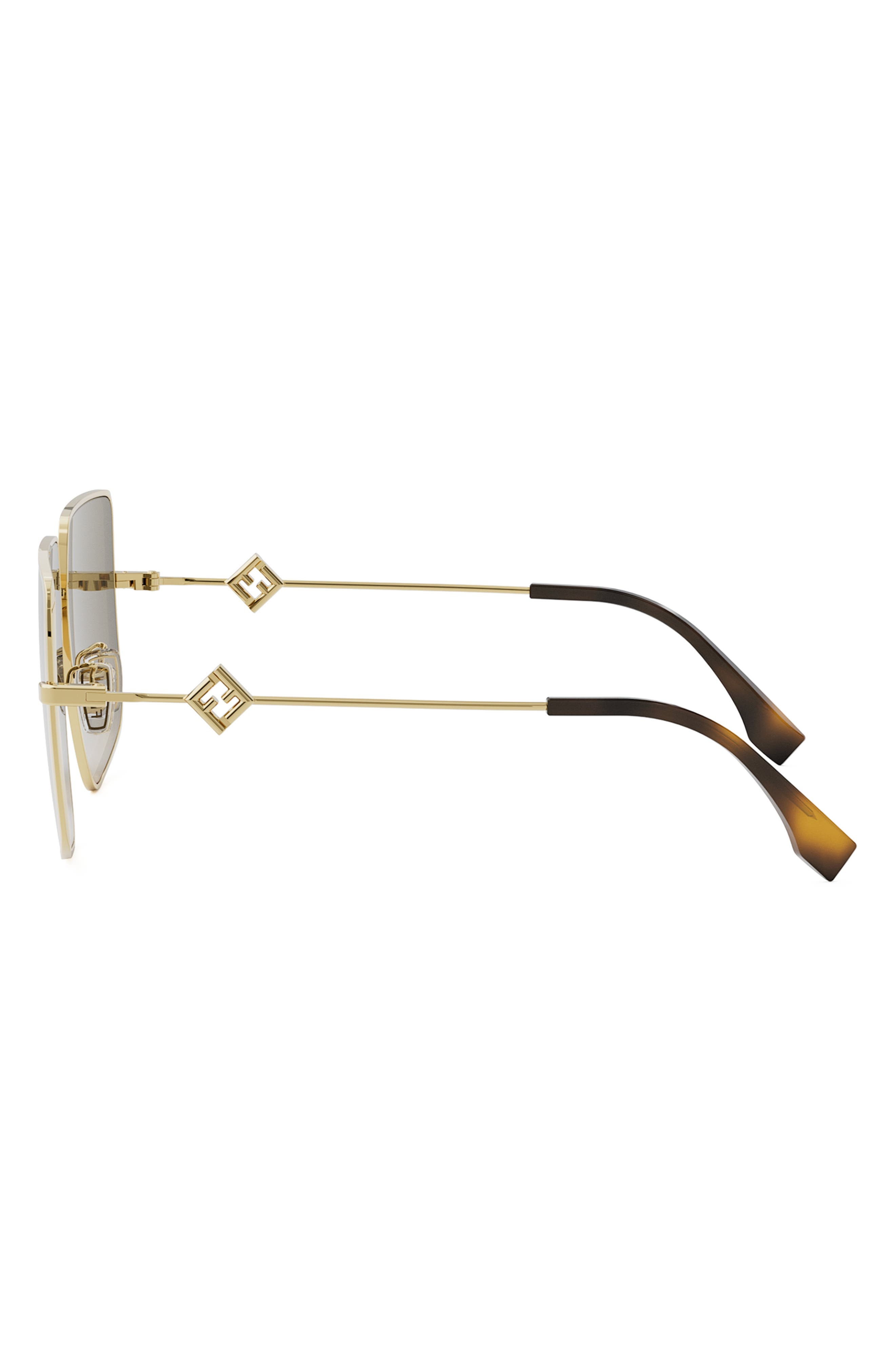 Fendi Diamonds 59mm Gradient Geometric Sunglasses in Shiny Endura Gold /Brown at Nordstrom - 3