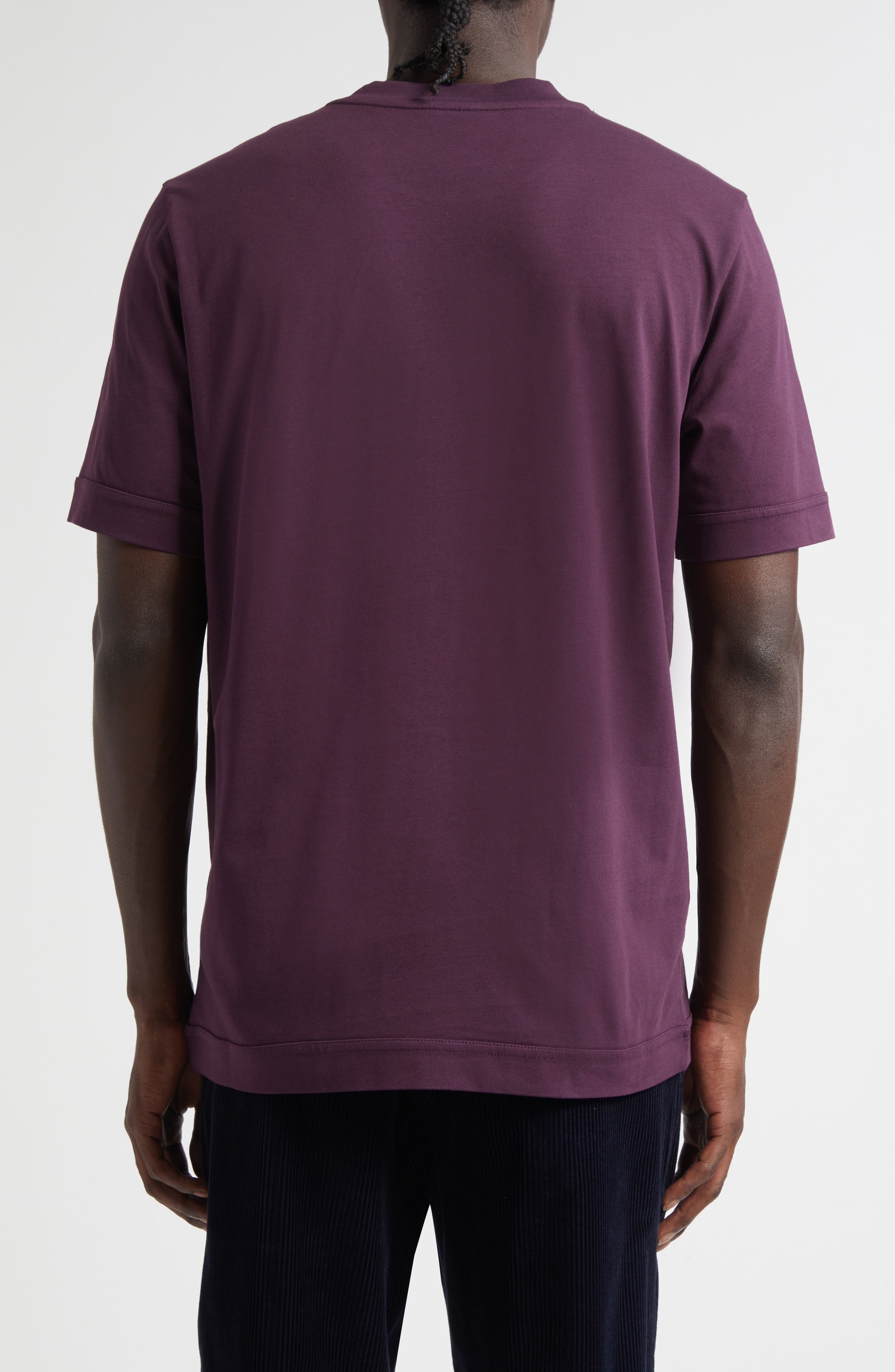 Moncler Leather Logo Patch Cotton T-Shirt in Potent Purple at Nordstrom - 2