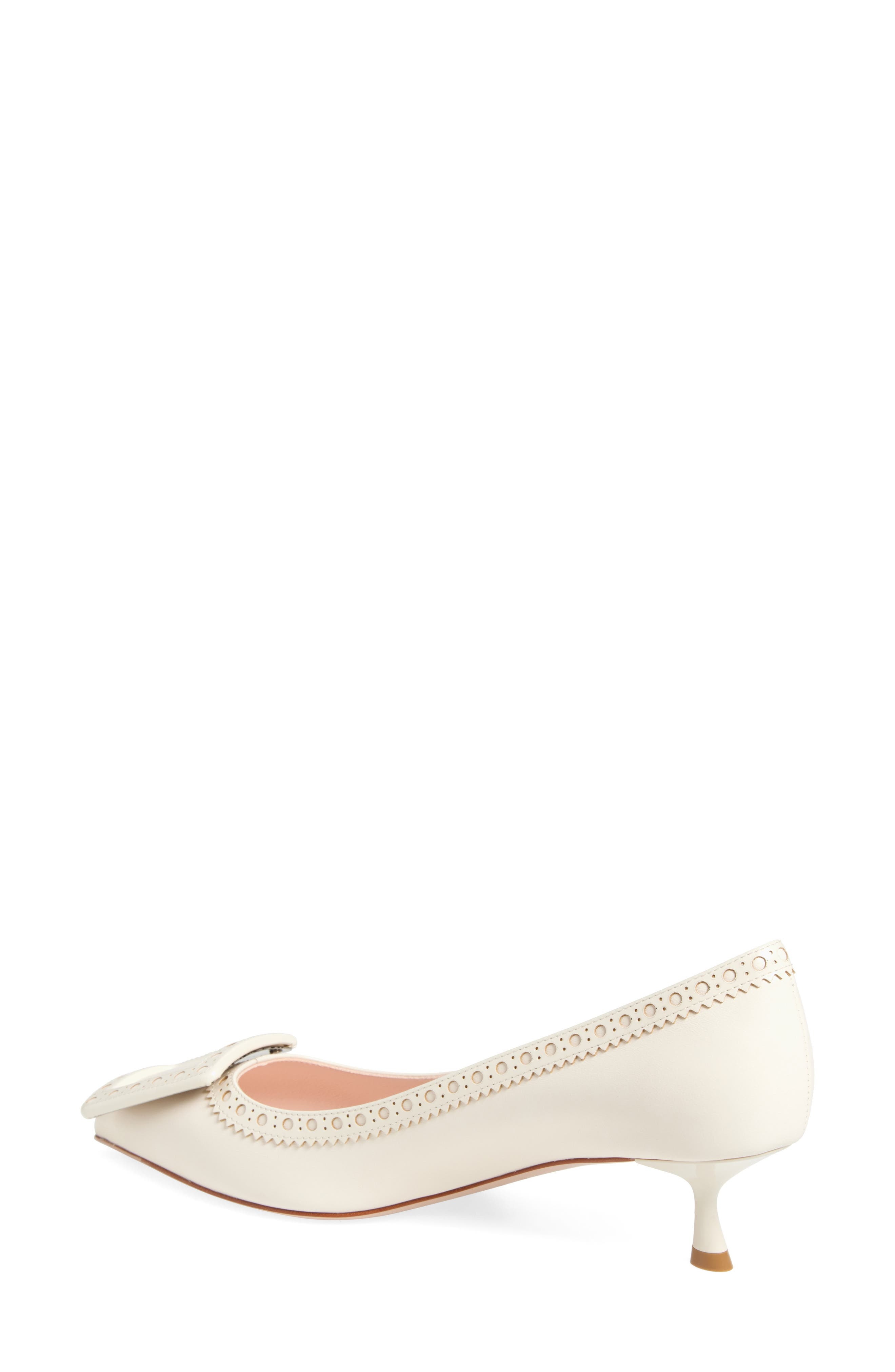 Roger Vivier Viv in the City Pointed Toe Kitten Heel Pump in Cire at Nordstrom - 2