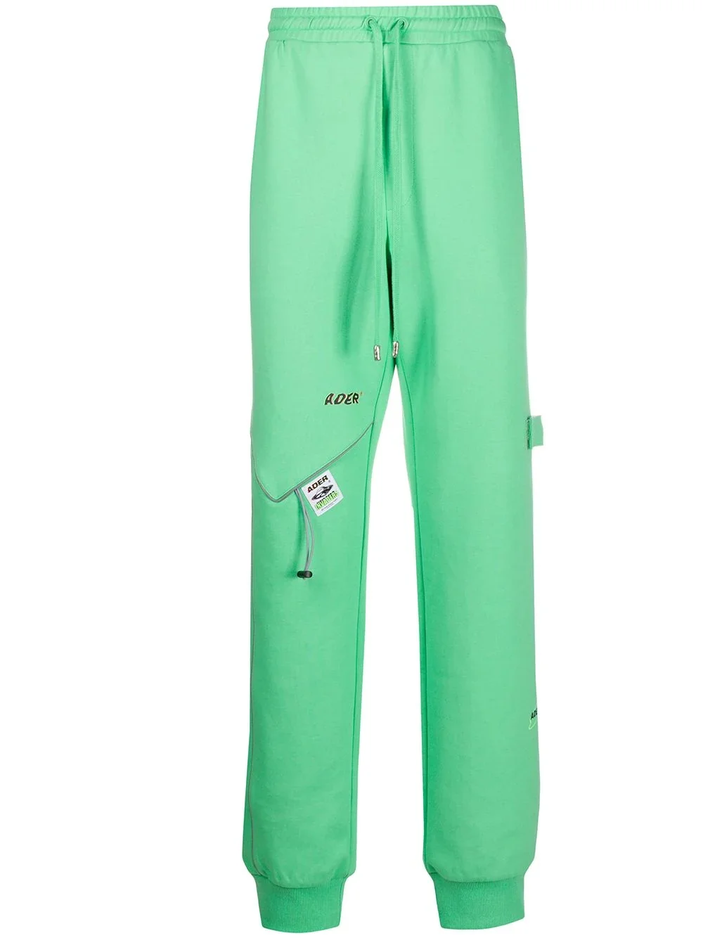 multi-embroidered logo long track pants - 1