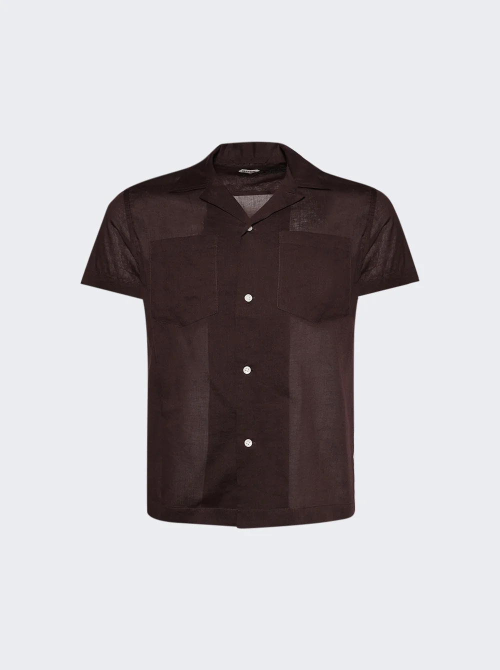 Voile Short Sleeve Shirt Brown Brown - 1