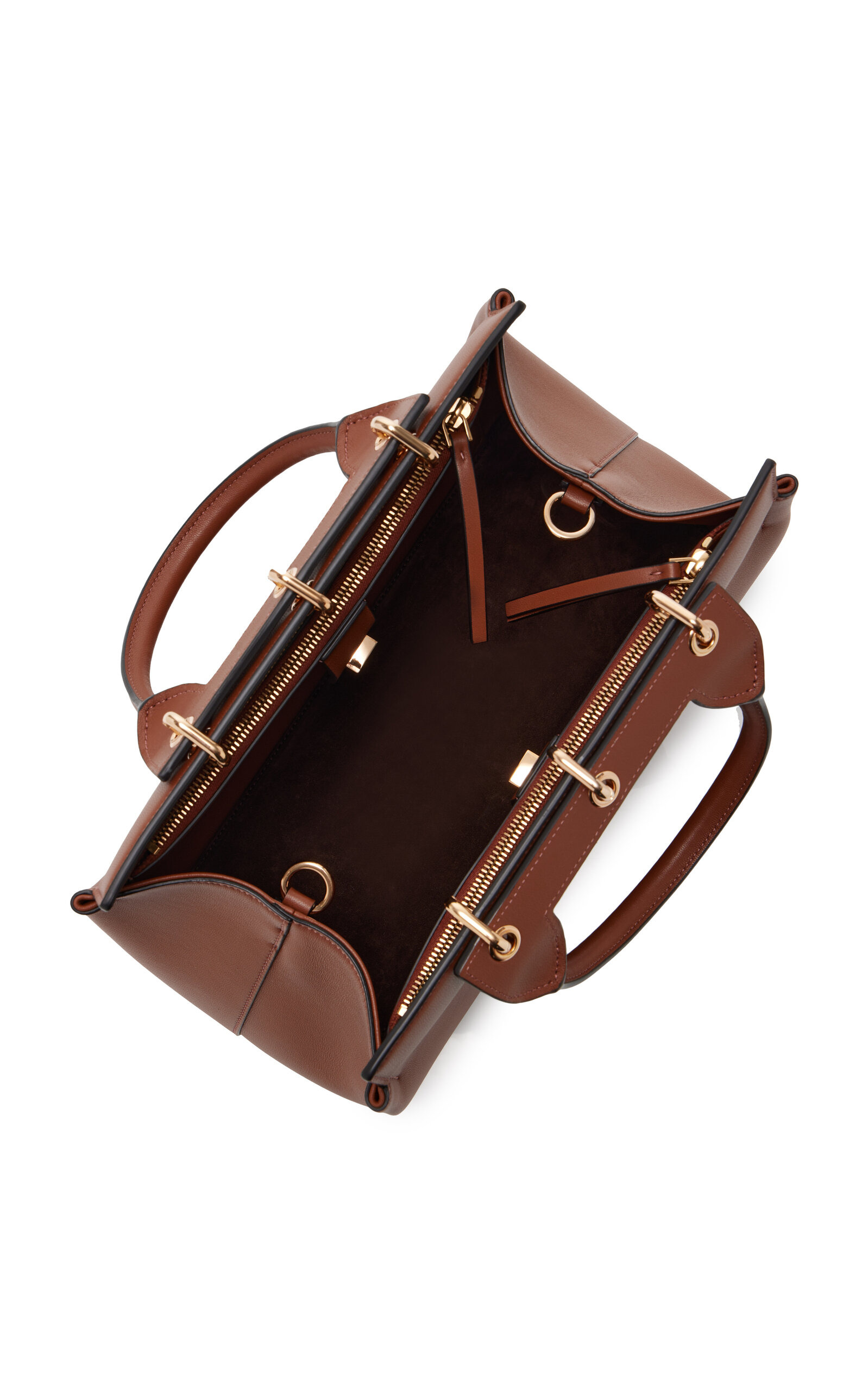 Amethyst Small Leather Tote Bag brown - 6