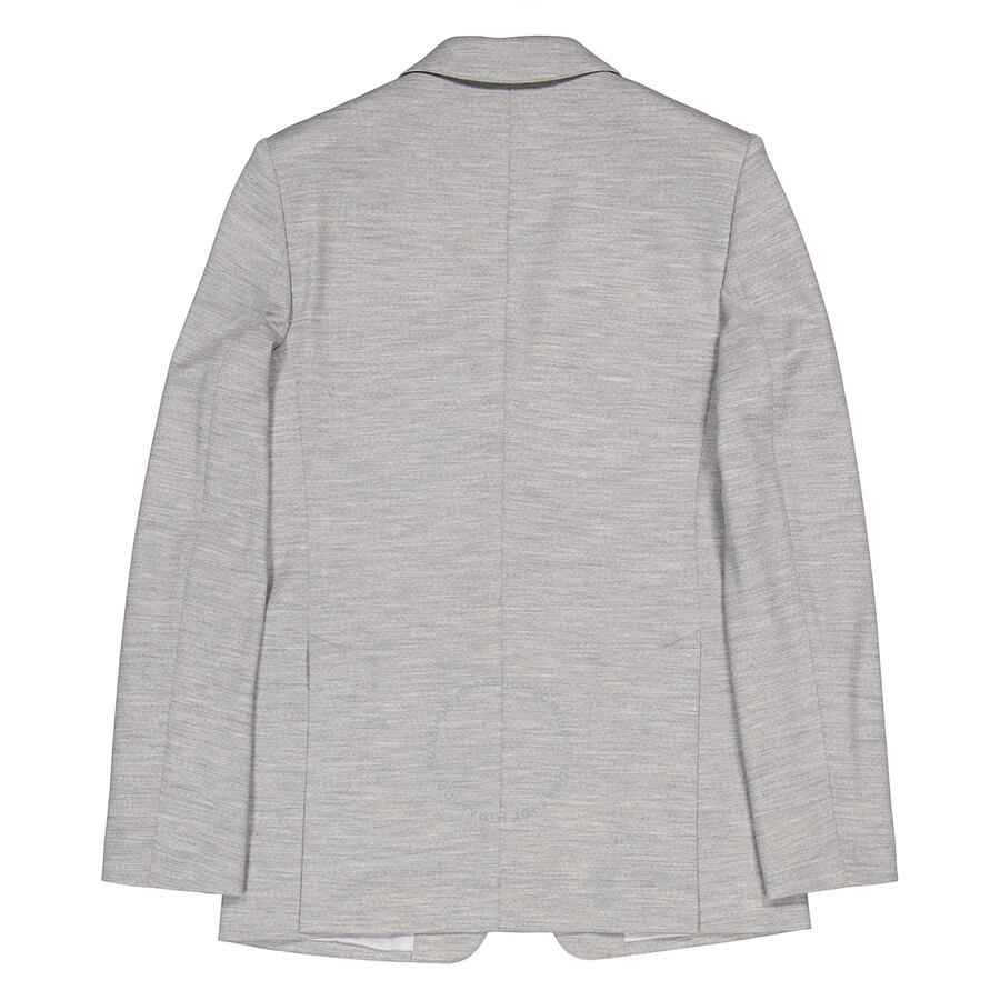 Burberry Grey Taupe Melange Technical Wool Jersey Blazer - 7